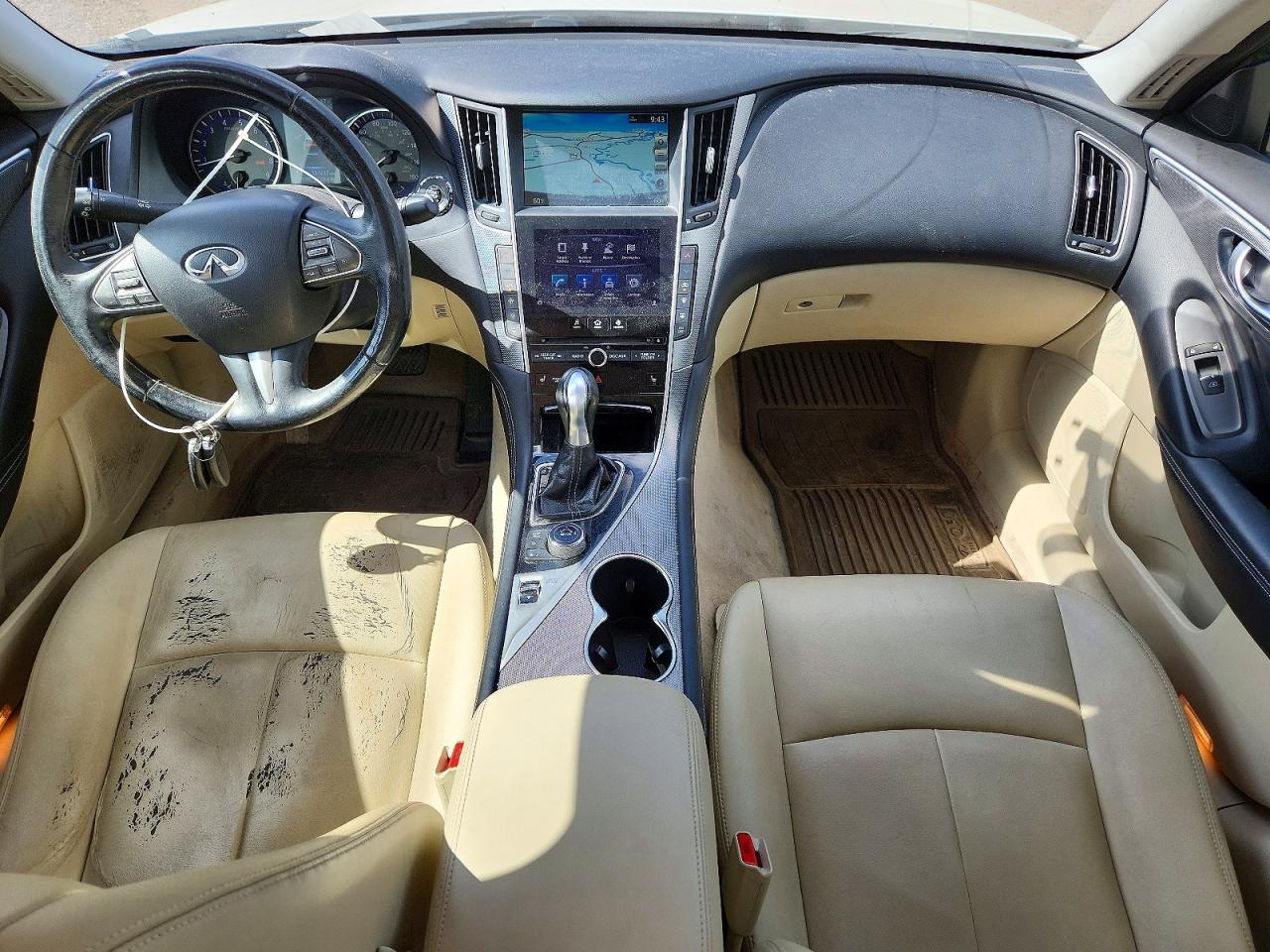 2014 Infiniti Q50 Premium White vin: JN1BV7AR6EM694003
