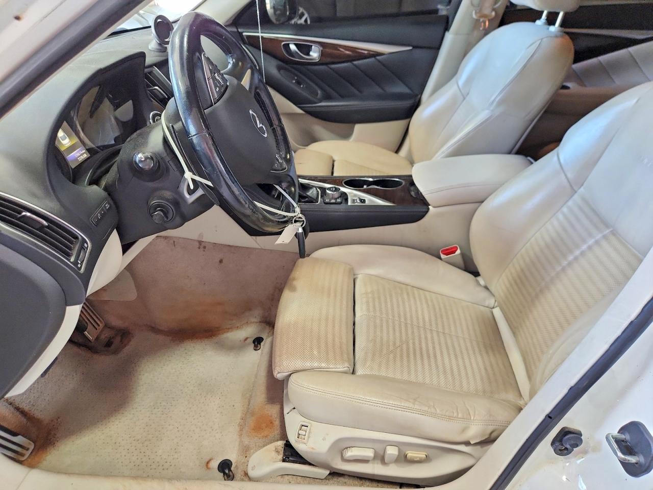2014 Infiniti Q50 Sport White vin: JN1BV7AR6EM694275