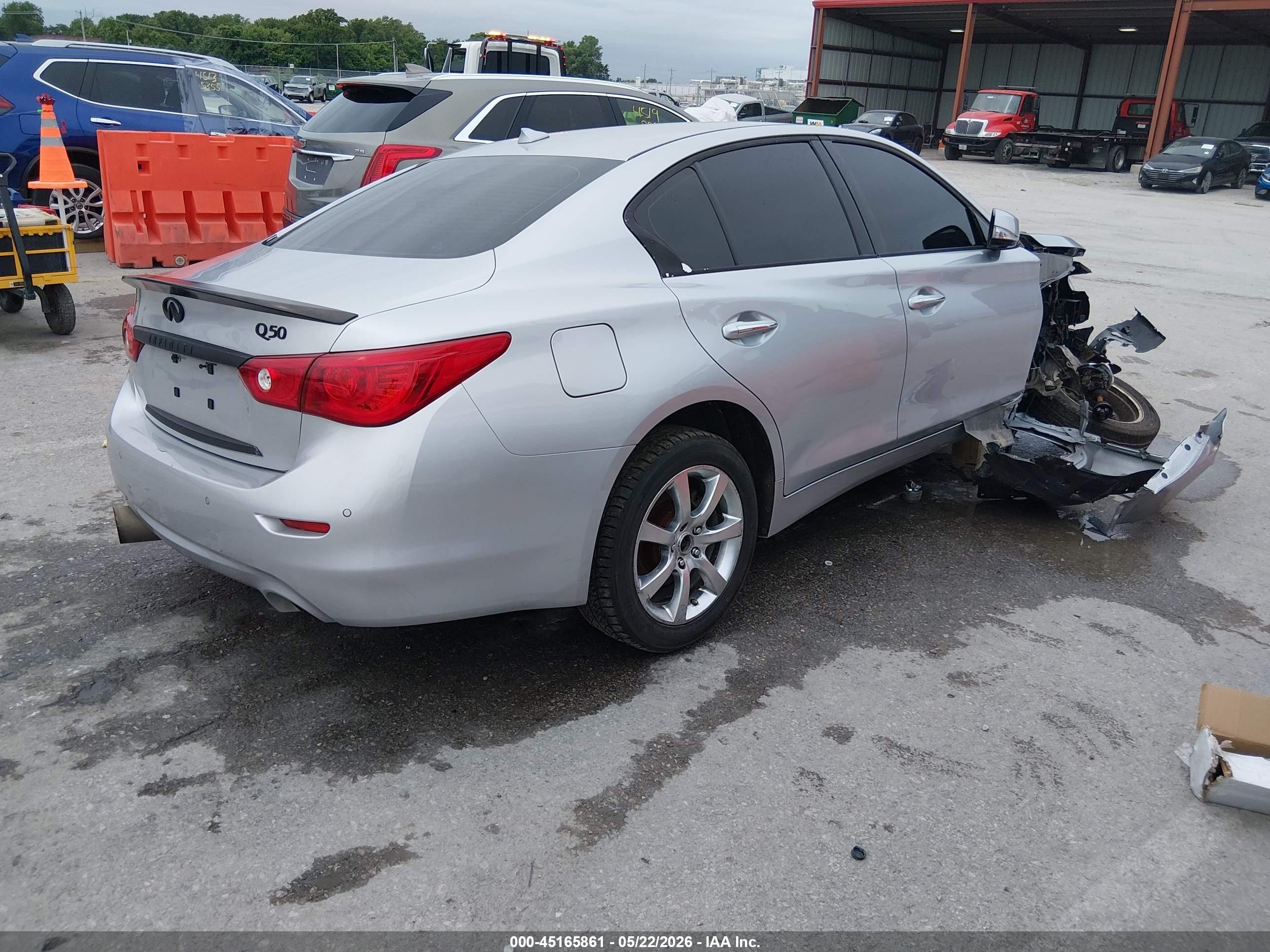 2014 Infiniti Q50 Premium Silver vin: JN1BV7AR6EM698942