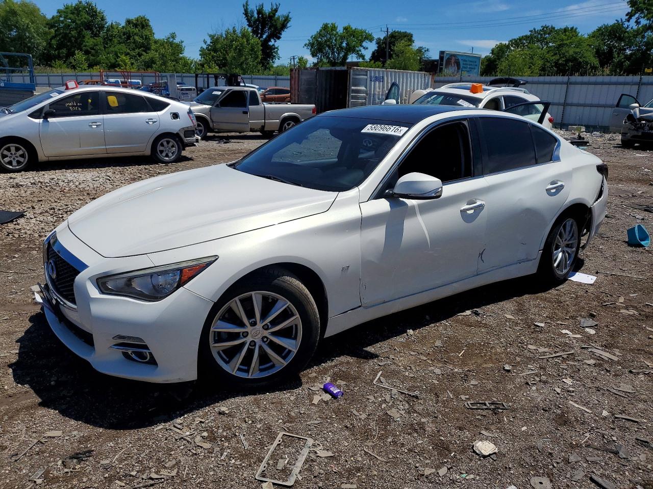 2015 Infiniti Q50 Premium White vin: JN1BV7AR6FM414159