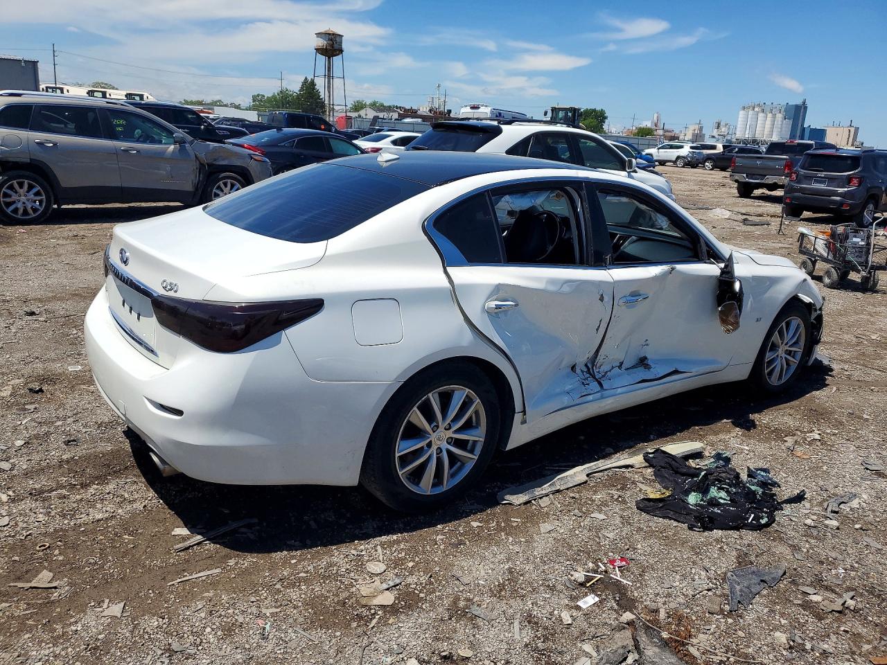 2015 Infiniti Q50 Premium White vin: JN1BV7AR6FM414159