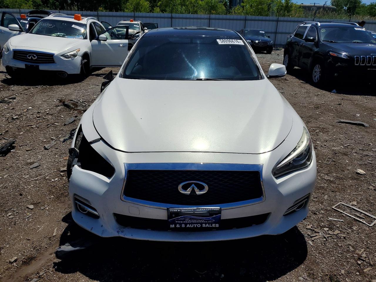 2015 Infiniti Q50 Premium White vin: JN1BV7AR6FM414159