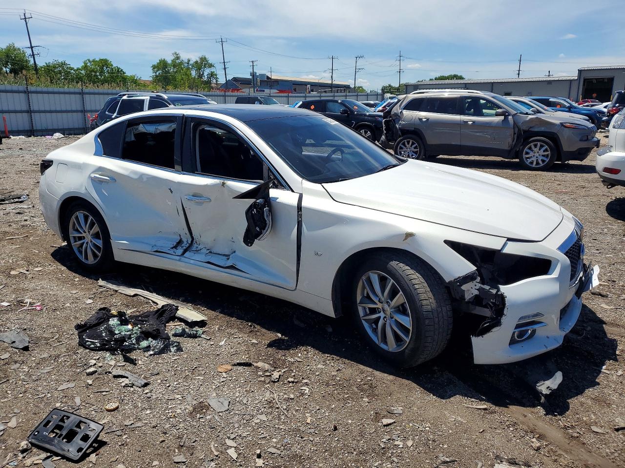 2015 Infiniti Q50 Premium White vin: JN1BV7AR6FM414159