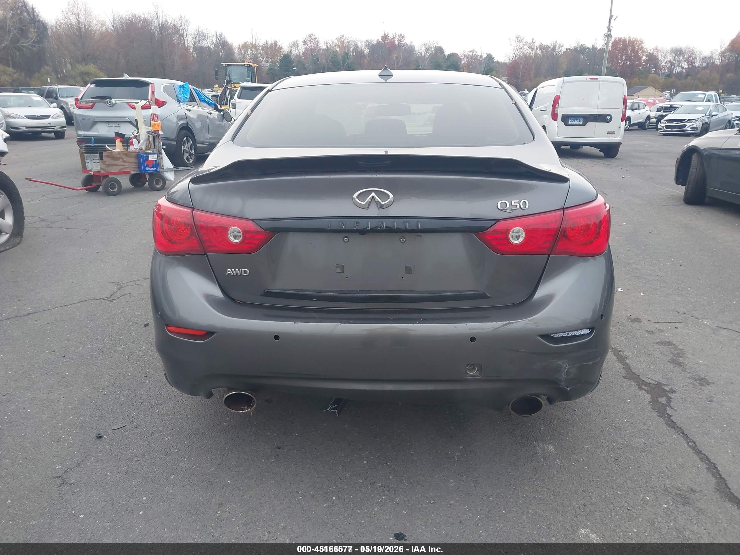 2014 Infiniti Q50 Premium Gray vin: JN1BV7AR7EM687223