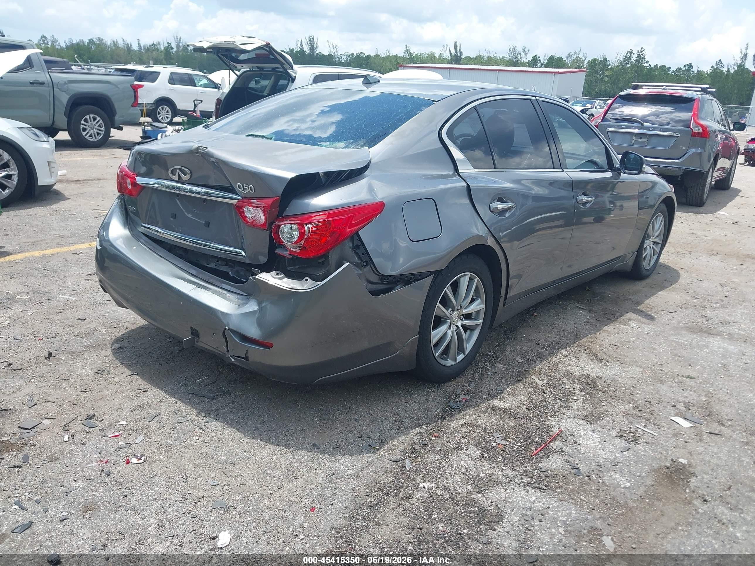 2014 Infiniti Q50 Premium Серый vin: JN1BV7AR7EM687688