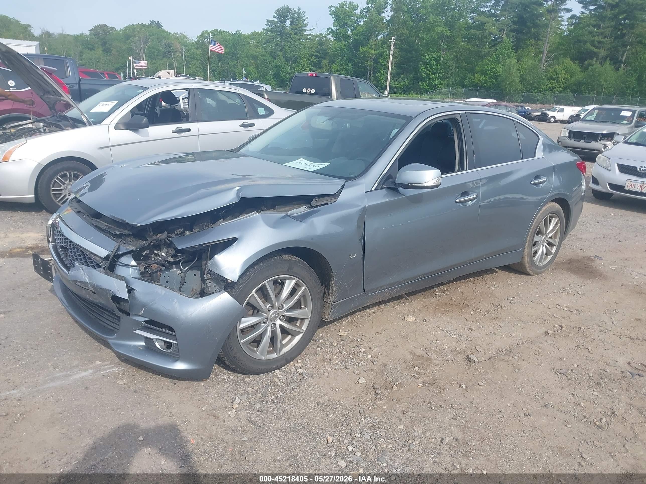 2014 Infiniti Q50 Premium Blue vin: JN1BV7AR7EM688971