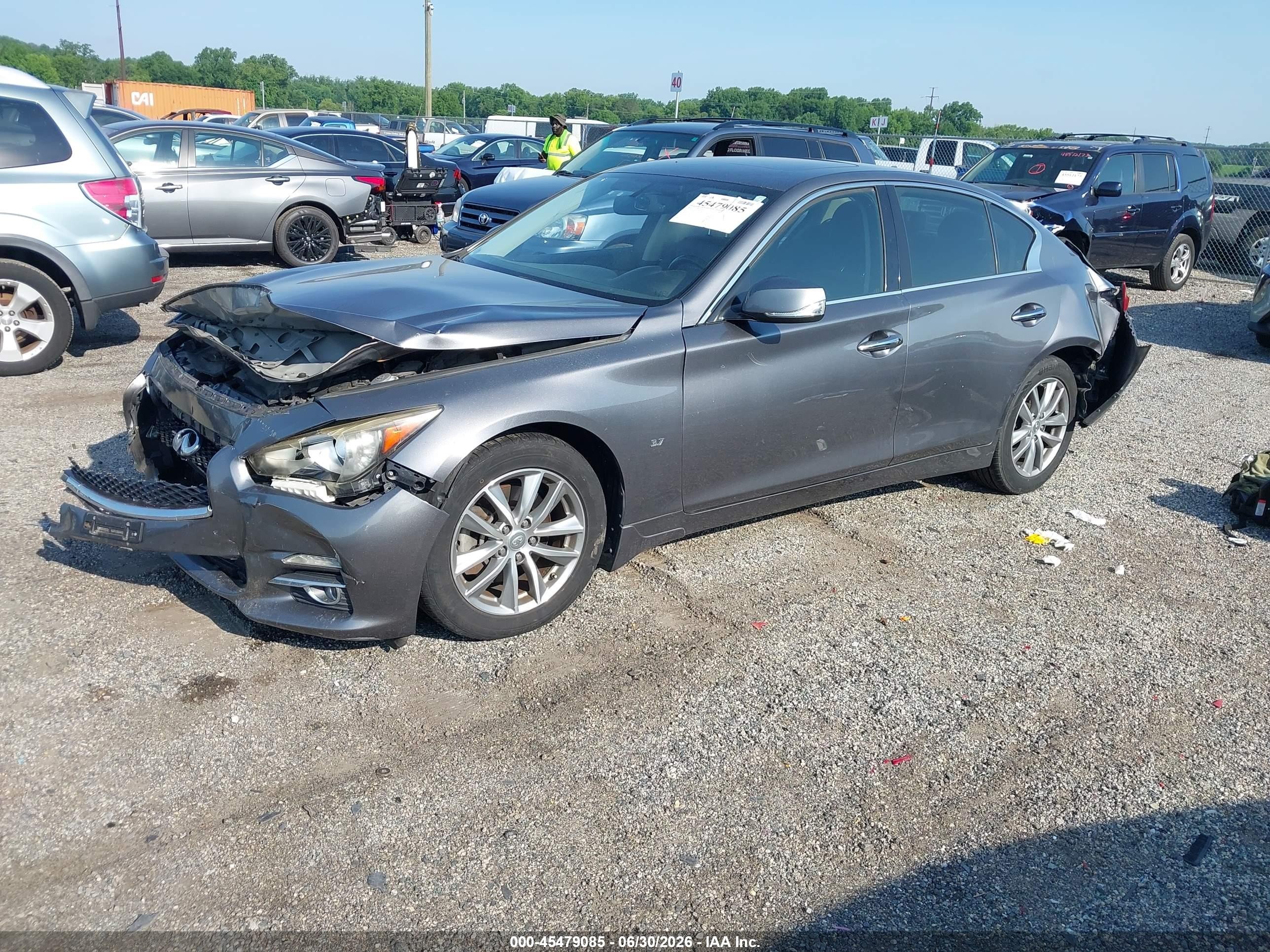 2014 Infiniti Q50 Premium Gray vin: JN1BV7AR7EM693944