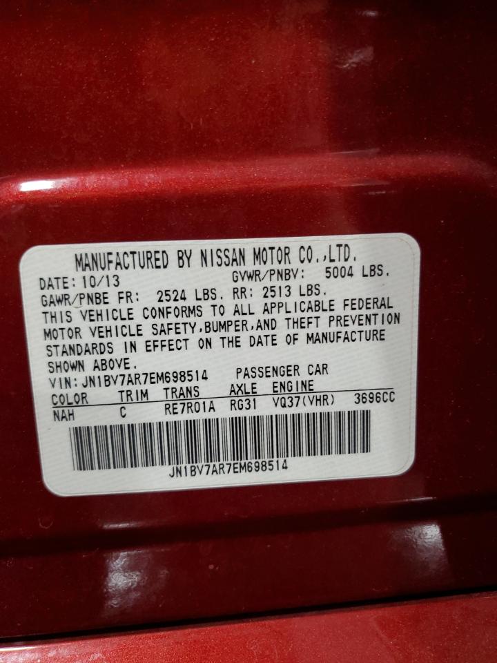 2014 Infiniti Q50 Base   Red vin: JN1BV7AR7EM698514