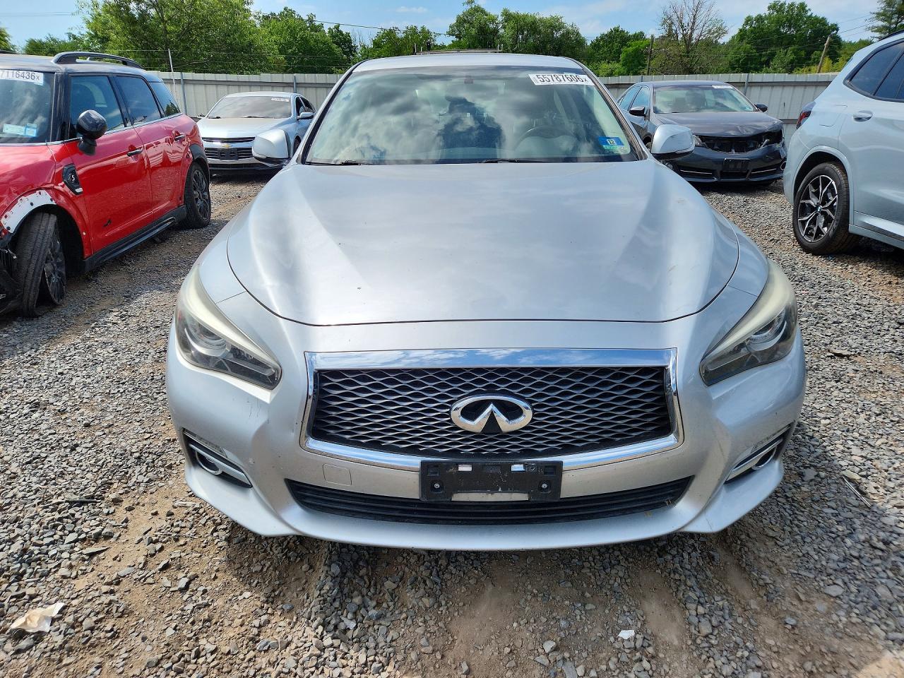 2014 Infiniti Q50 Premium Серебряный vin: JN1BV7AR7EM699632