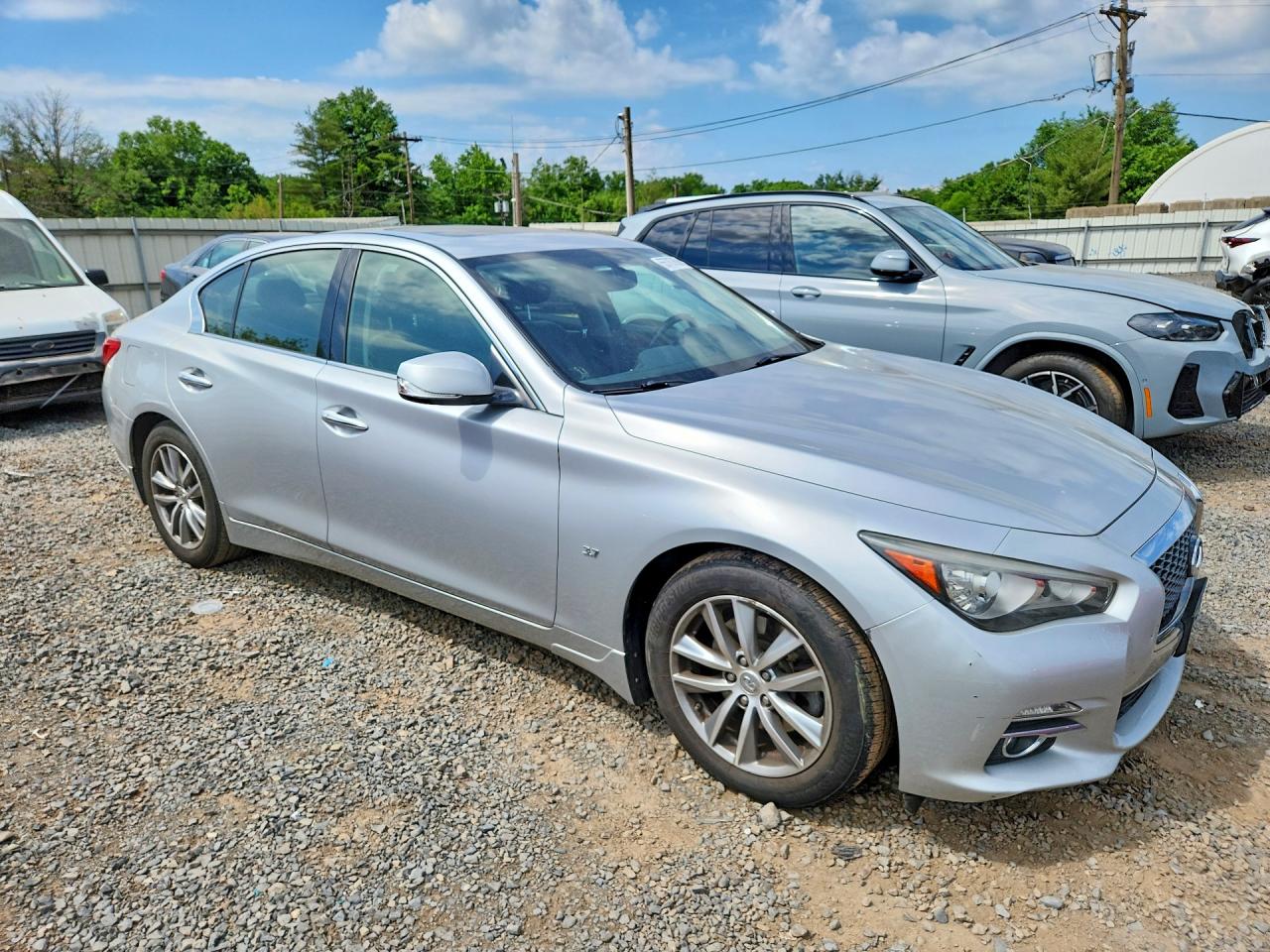 2014 Infiniti Q50 Premium Серебряный vin: JN1BV7AR7EM699632