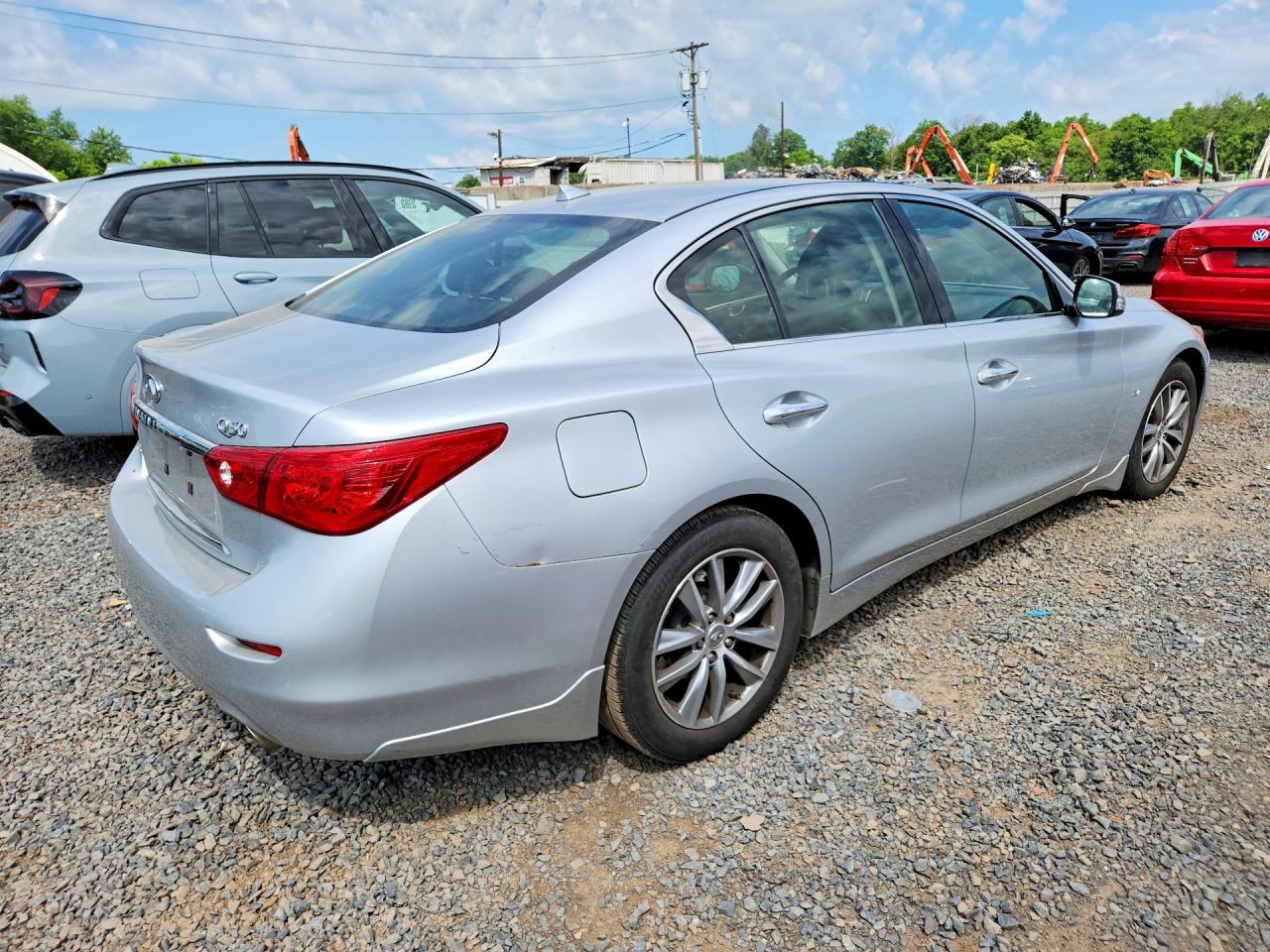 2014 Infiniti Q50 Premium Серебряный vin: JN1BV7AR7EM699632