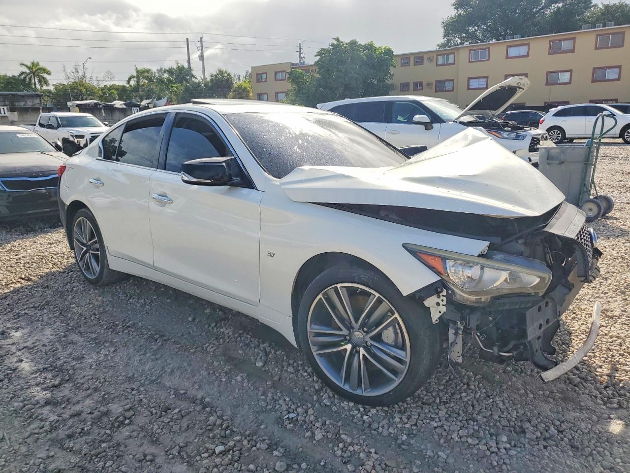 2015 Infiniti Q50 Sport White vin: JN1BV7AR7FM395606