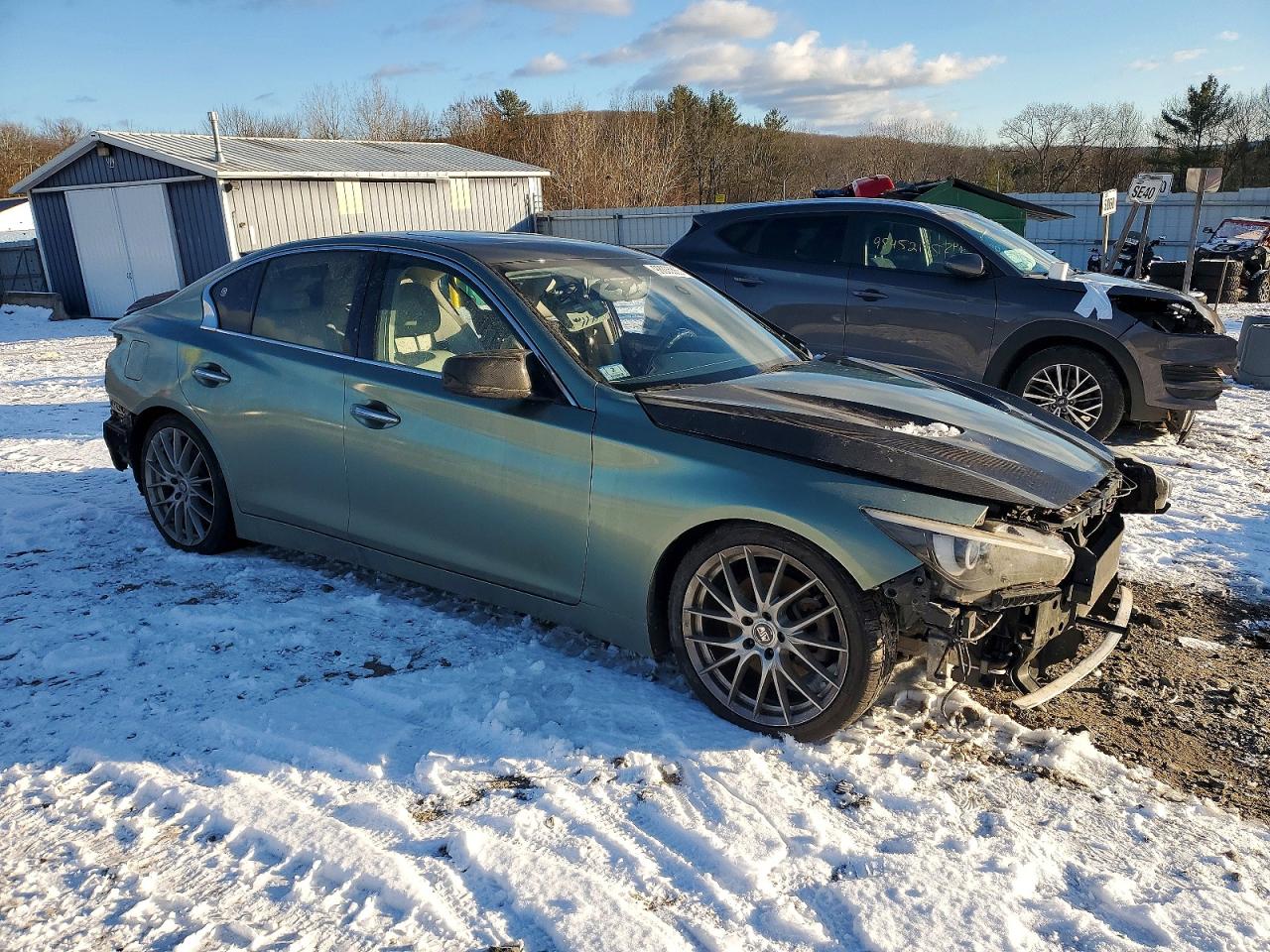 2015 Infiniti Q50 Base Зеленый vin: JN1BV7AR7FM401243