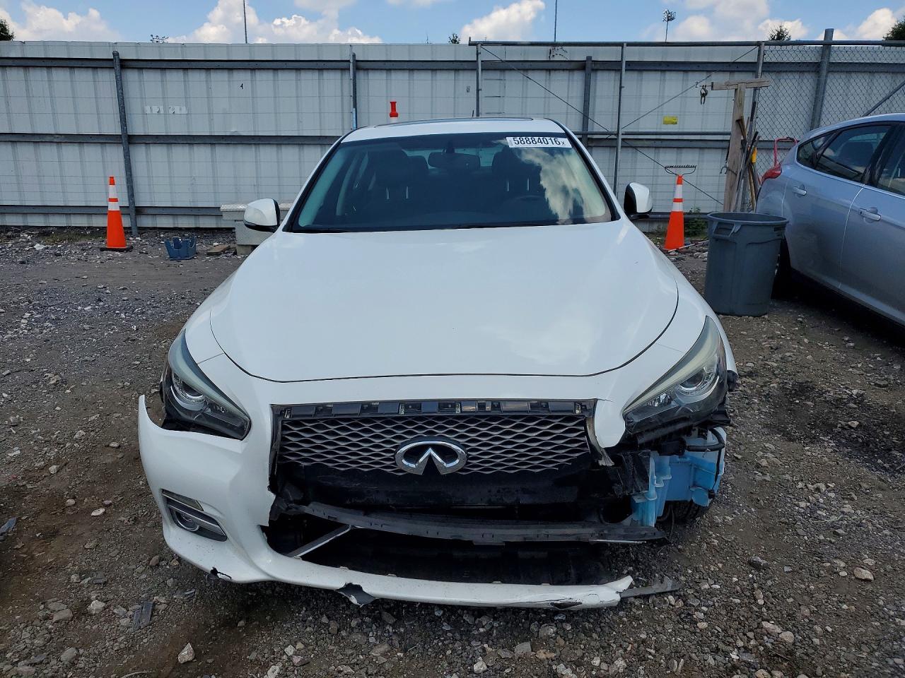 2015 Infiniti Q50 Premium White vin: JN1BV7AR7FM423260