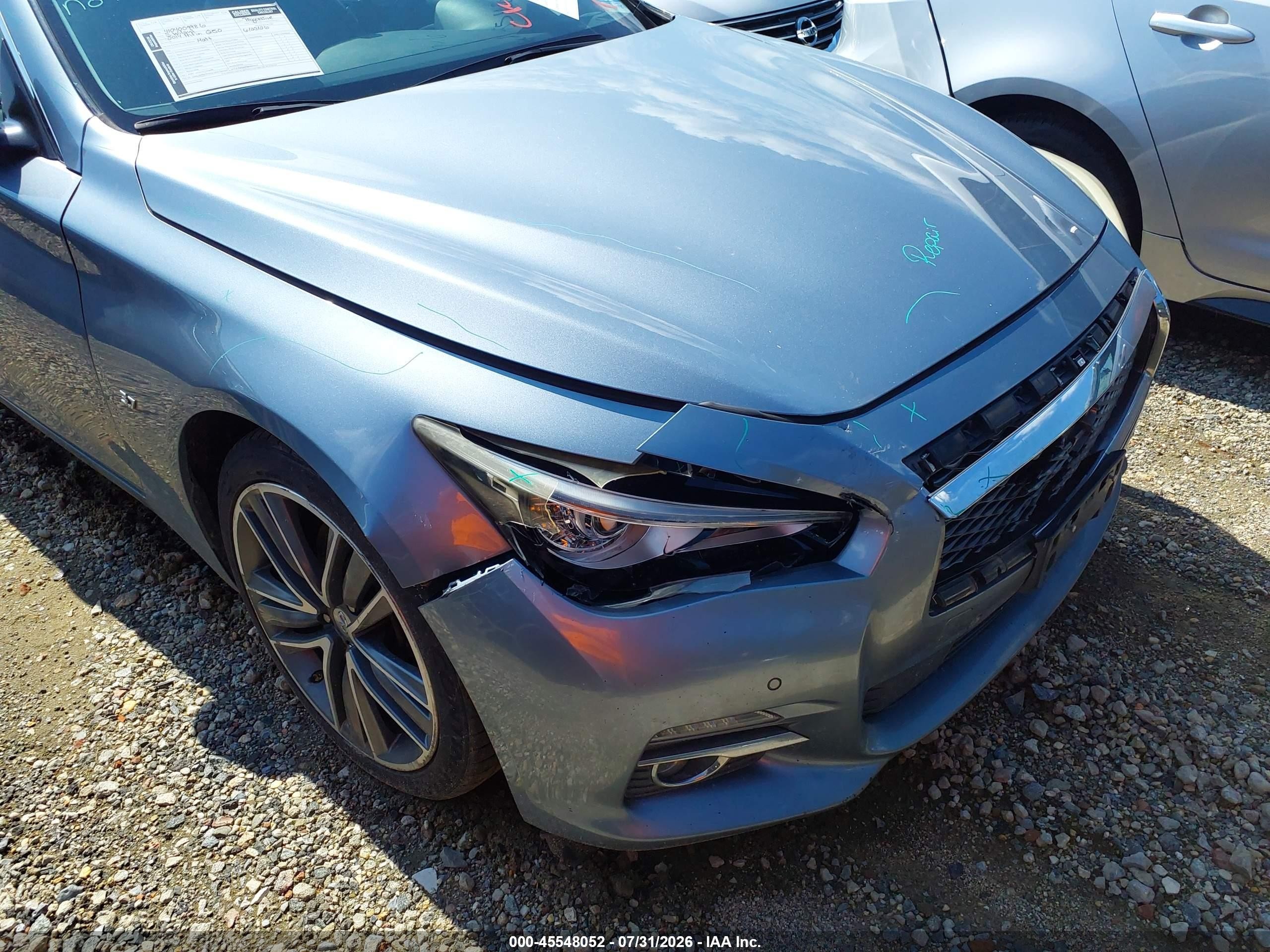 2014 Infiniti Q50 Premium Blue vin: JN1BV7AR8EM682905