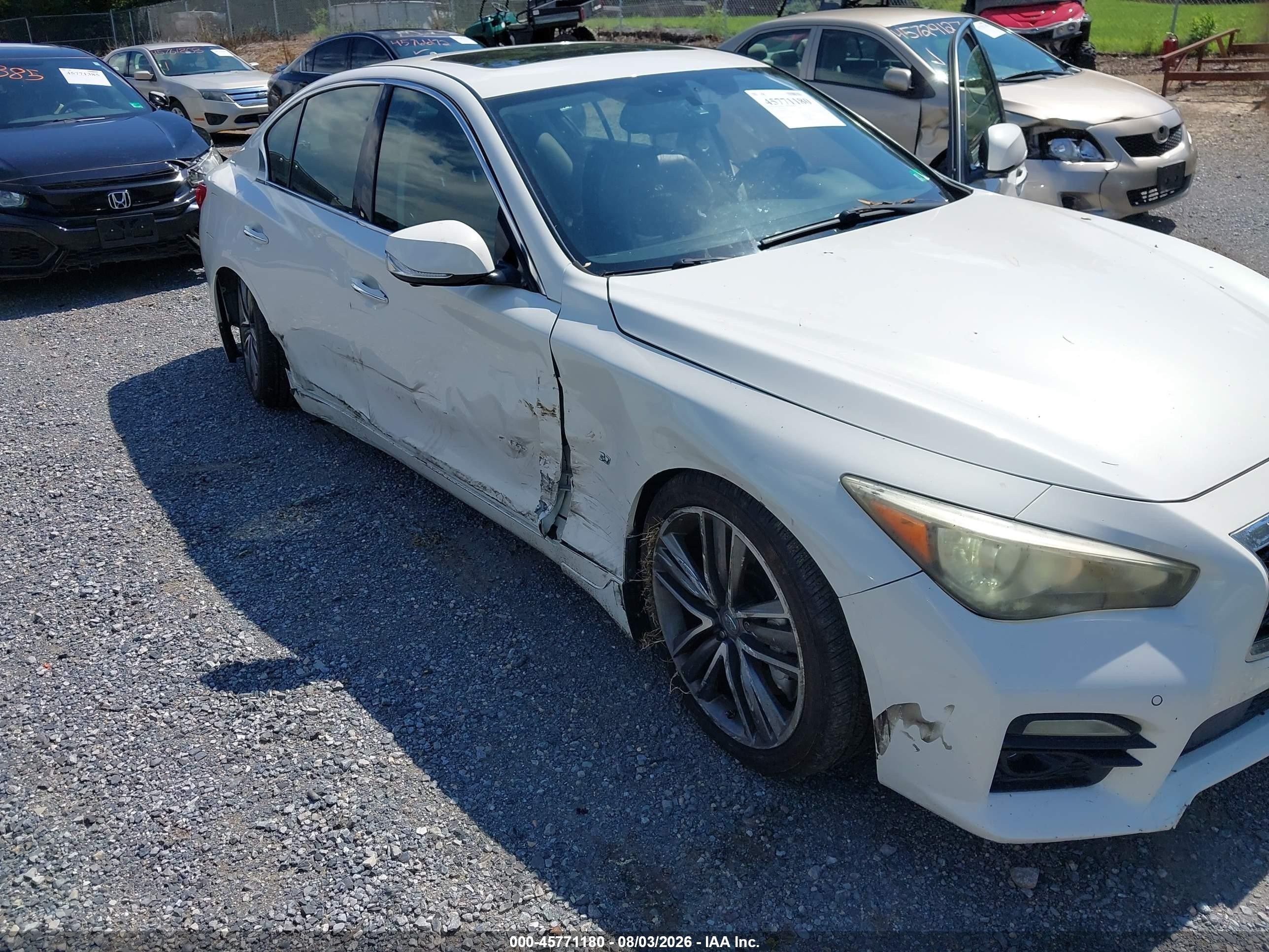 2014 Infiniti Q50 Sport Белый vin: JN1BV7AR8EM688090