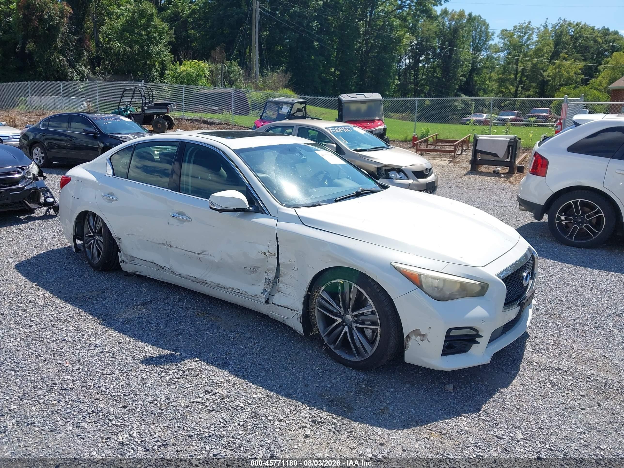 2014 Infiniti Q50 Sport Белый vin: JN1BV7AR8EM688090