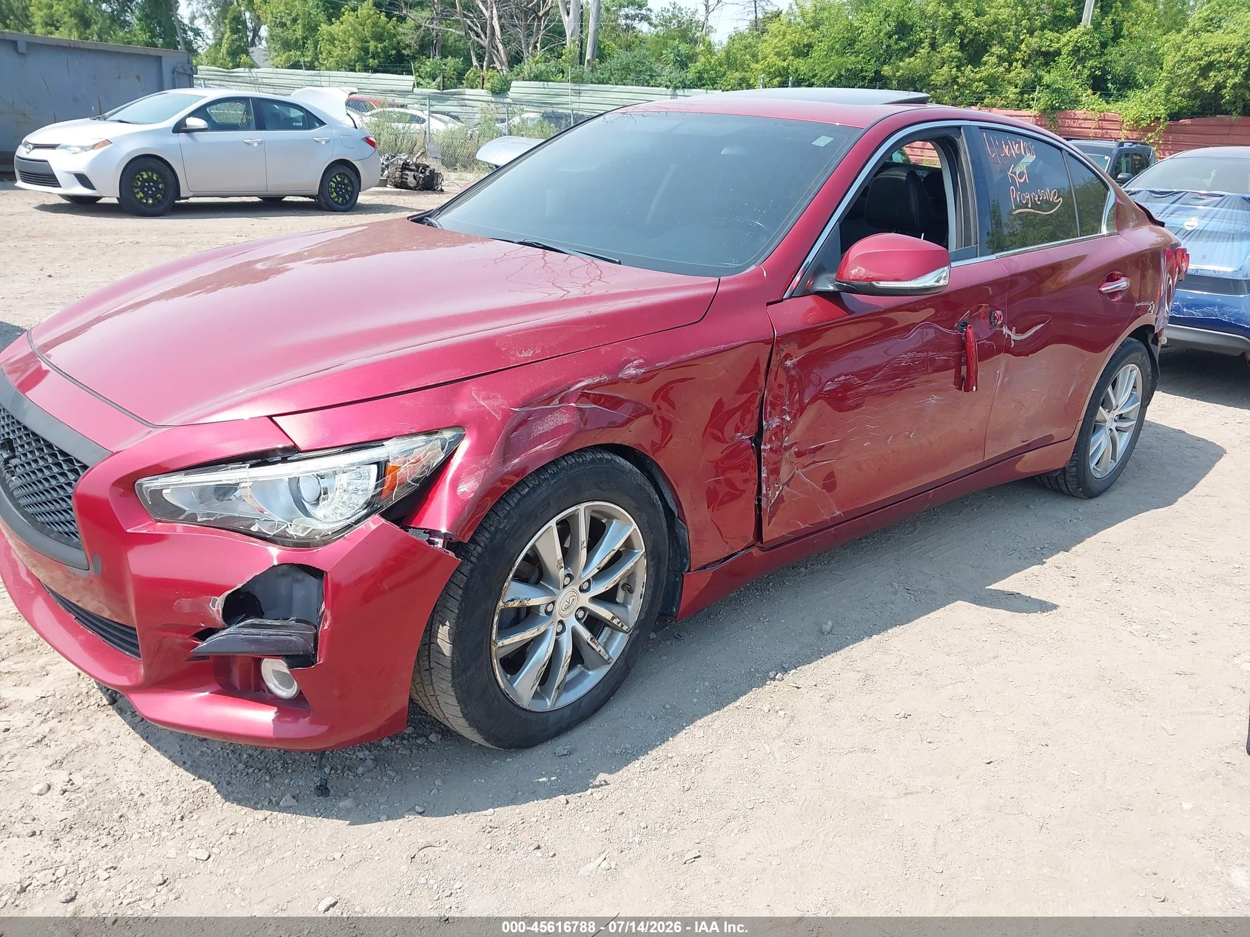 2015 Infiniti Q50 Premium/sport Orange vin: JN1BV7AR8FM399891
