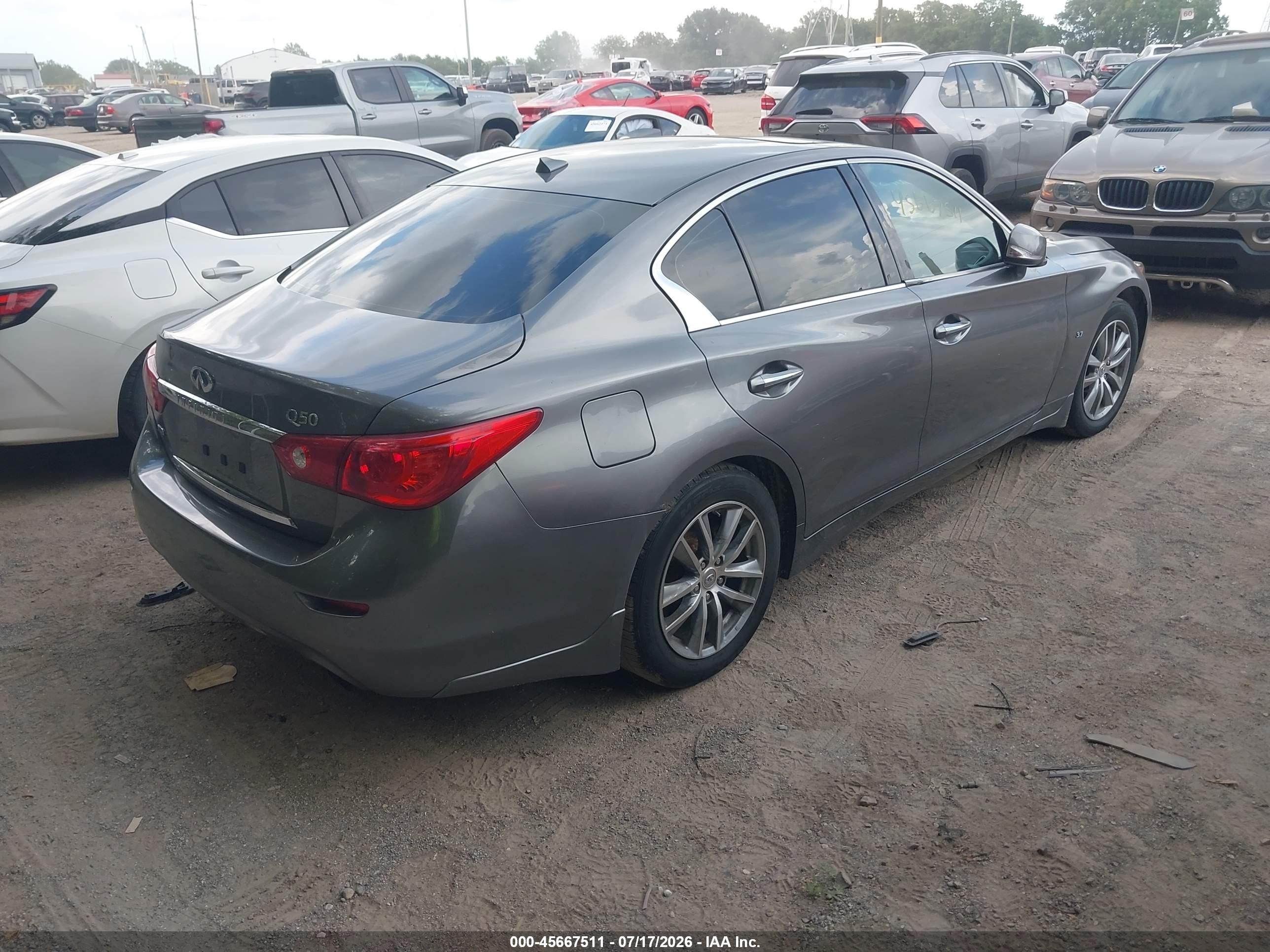 2015 Infiniti Q50 Premium Gray vin: JN1BV7AR8FM408122