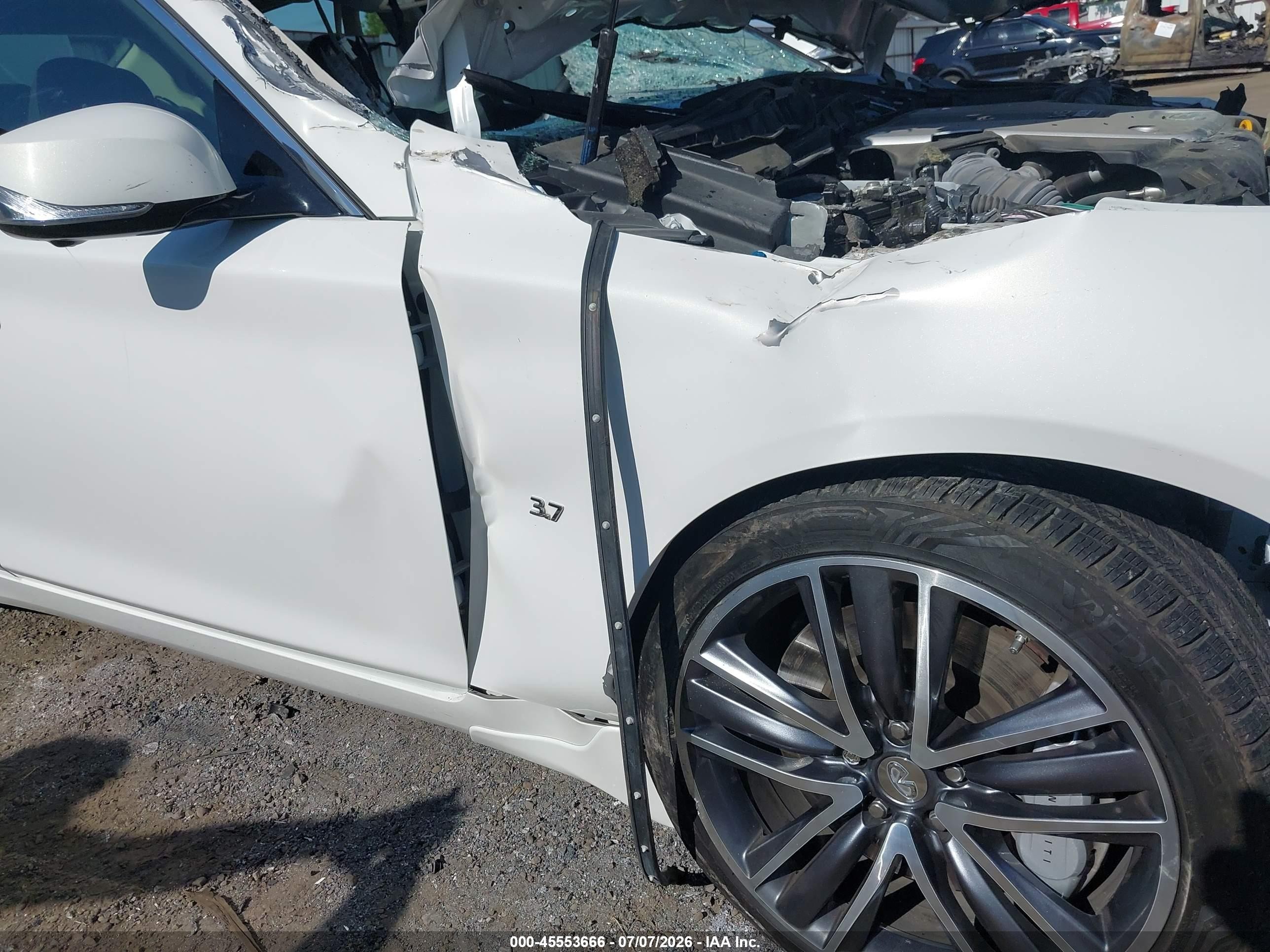 2015 Infiniti Q50 Sport White vin: JN1BV7AR8FM408959
