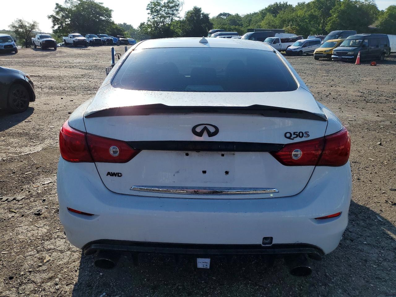 2015 Infiniti Q50 Sport White vin: JN1BV7AR8FM417046