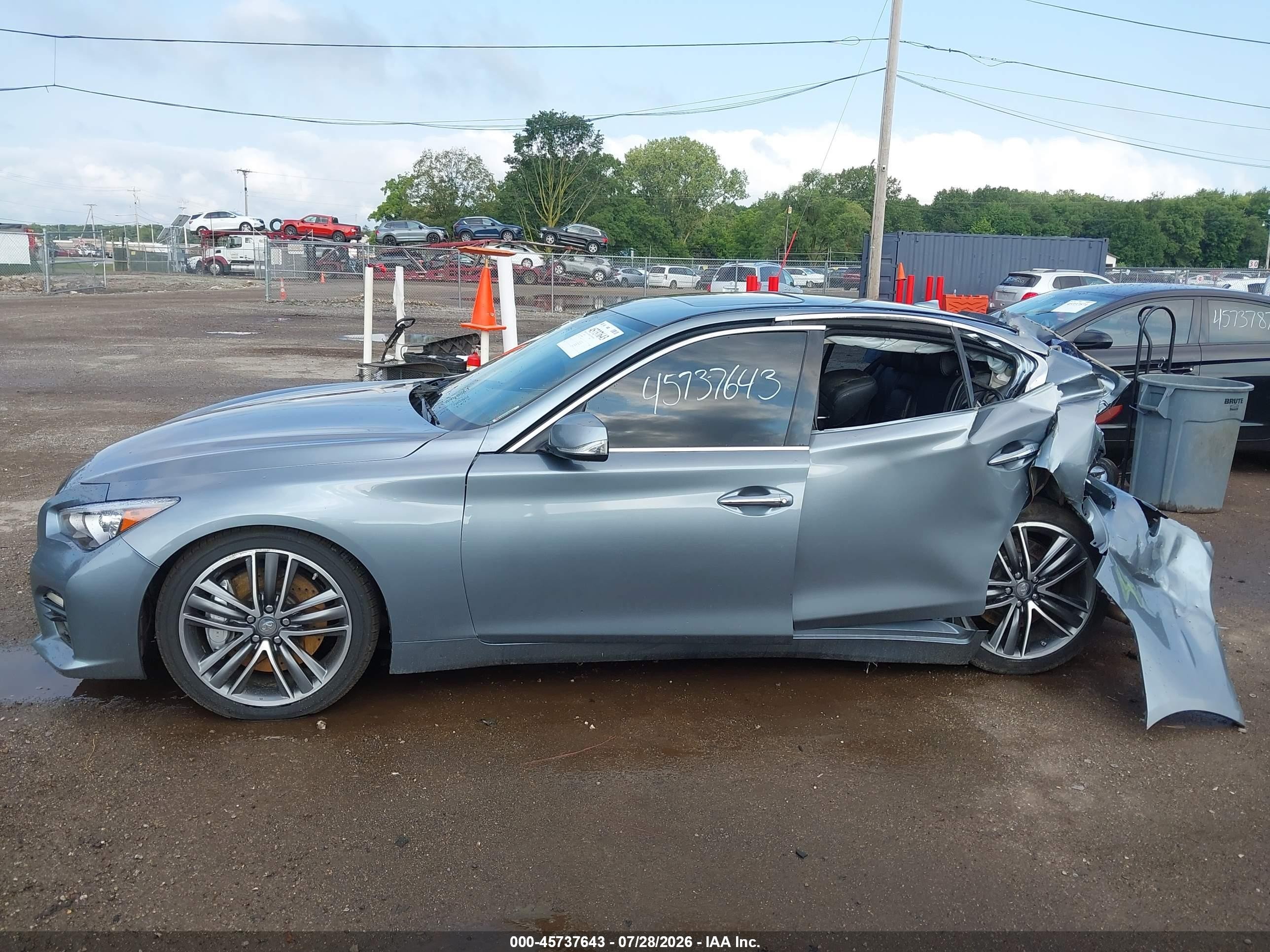 2014 Infiniti Q50 Sport Light Blue vin: JN1BV7AR9EM682072
