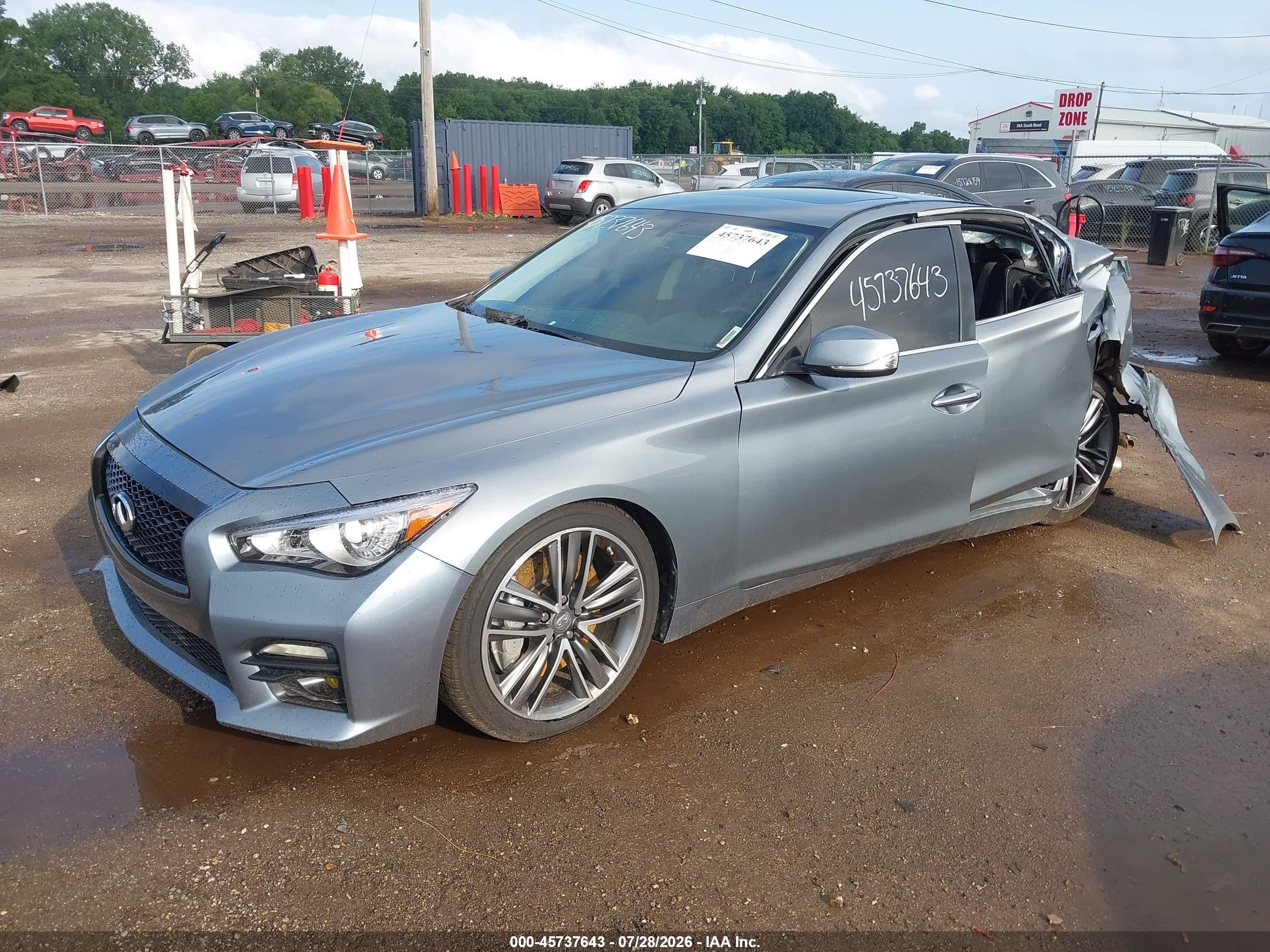 2014 Infiniti Q50 Sport Light Blue vin: JN1BV7AR9EM682072