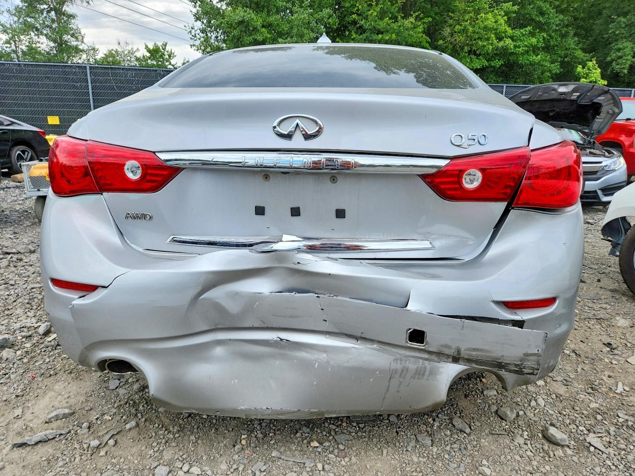 2014 Infiniti Q50 Premium Silver vin: JN1BV7AR9EM702515