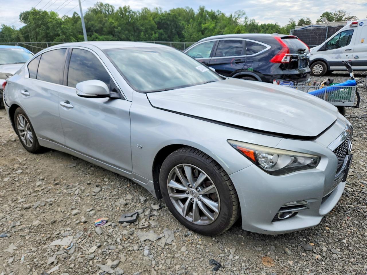 2014 Infiniti Q50 Premium Silver vin: JN1BV7AR9EM702515