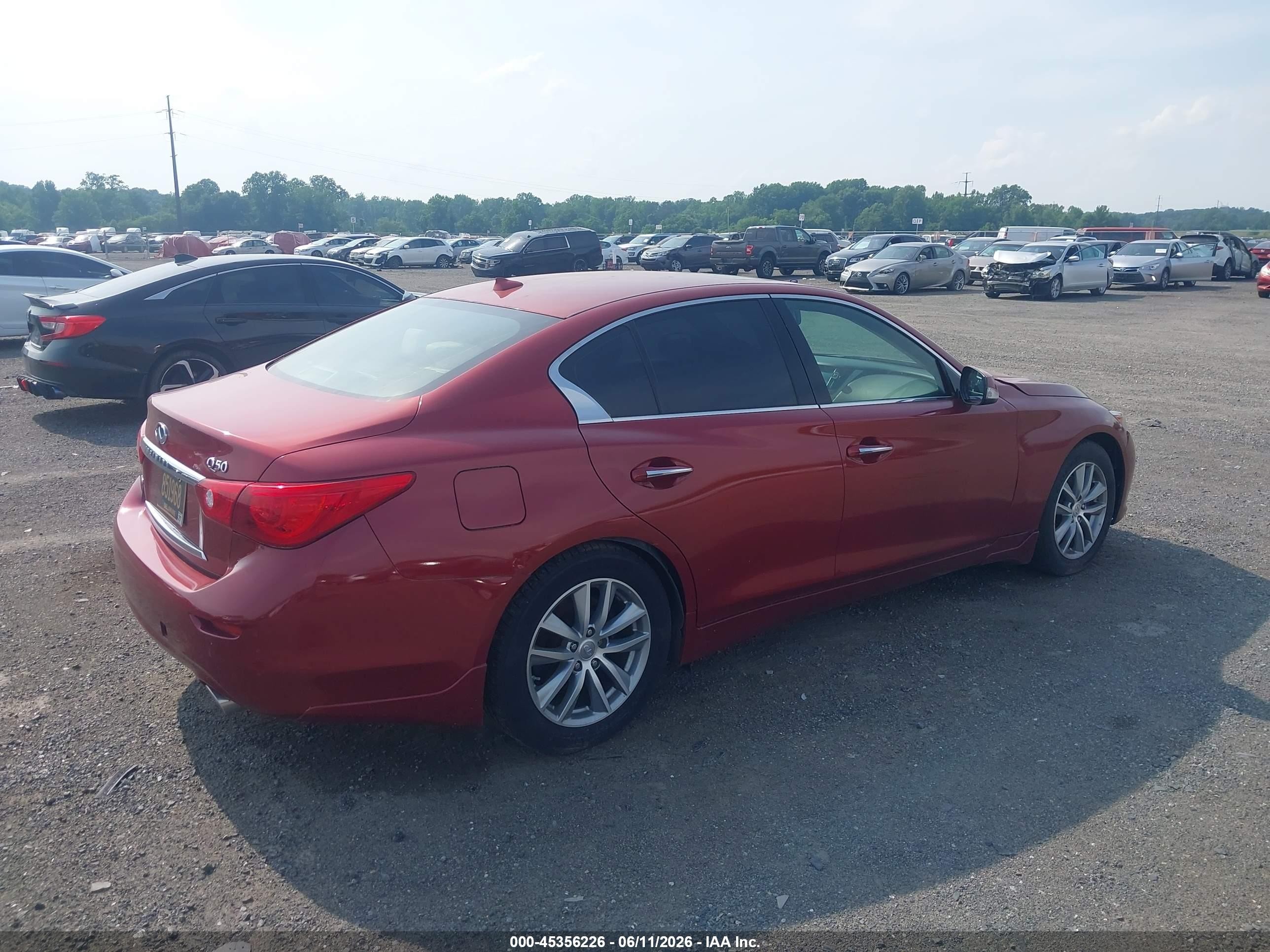 2014 Infiniti Q50 Premium Red vin: JN1BV7AR9EM706841