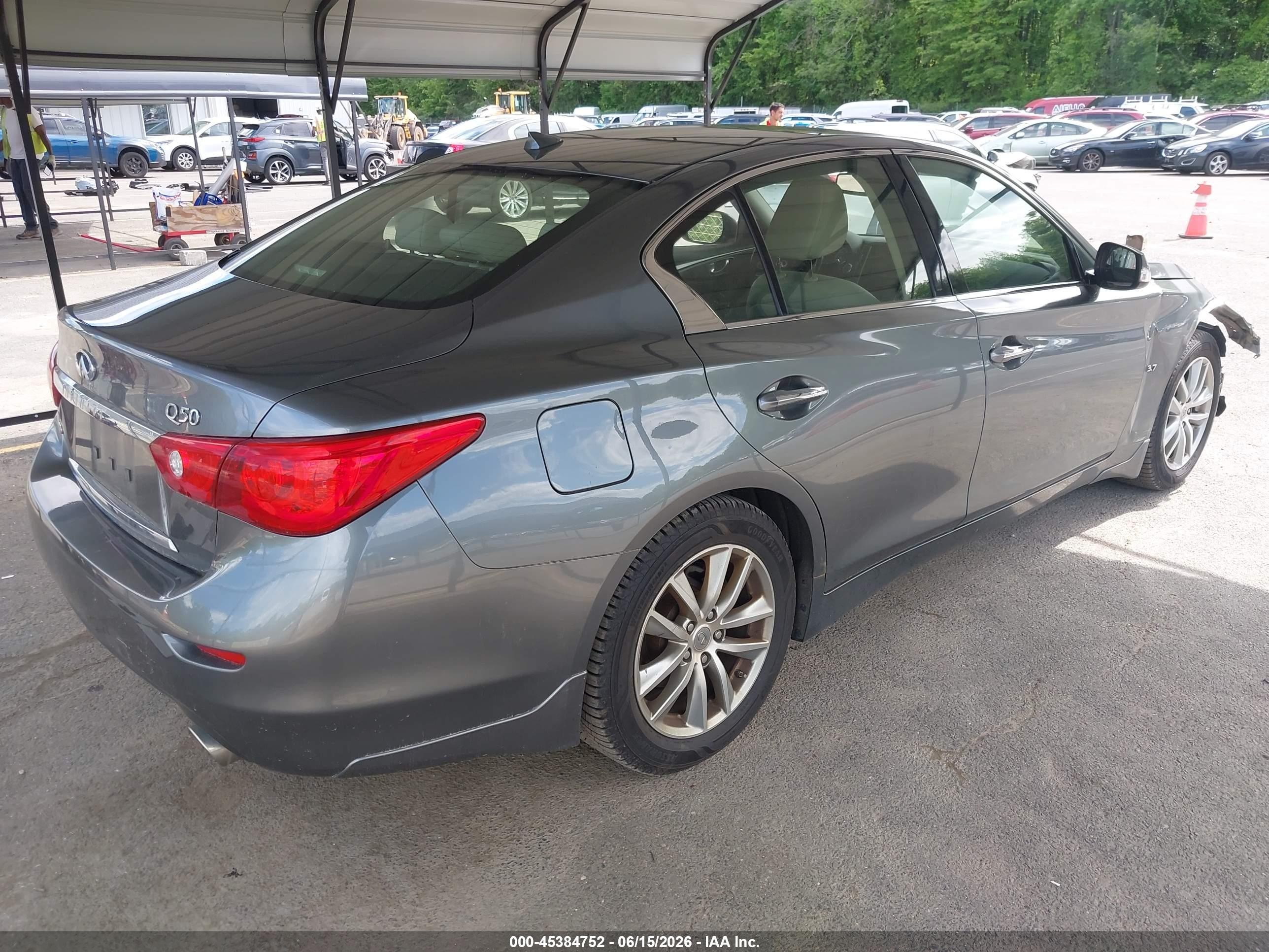 2015 Infiniti Q50 Premium Gray vin: JN1BV7AR9FM408338