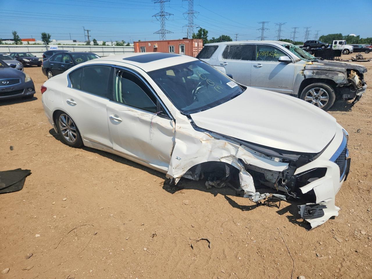 2015 Infiniti Q50 Premium White vin: JN1BV7AR9FM417038