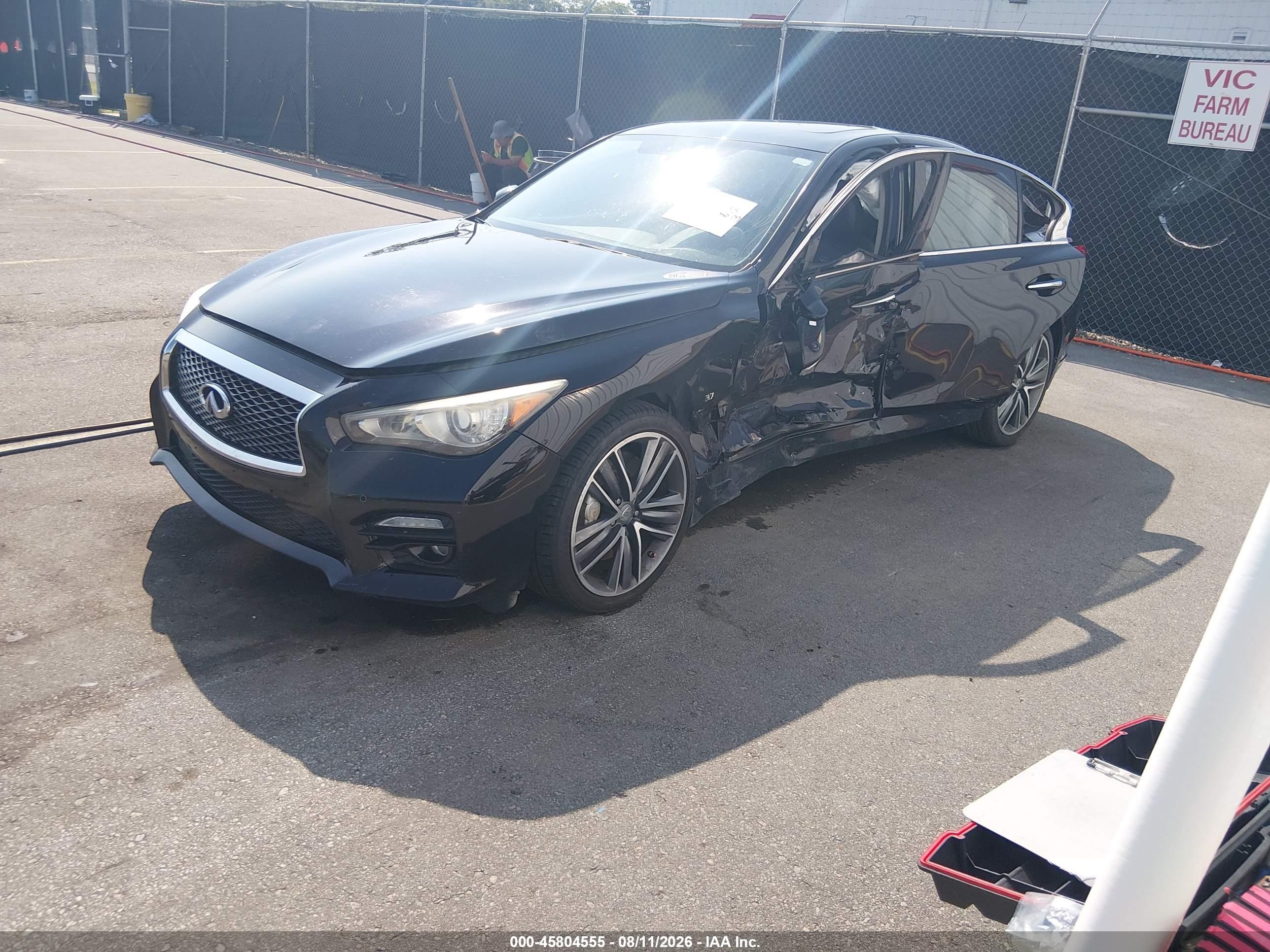 2014 Infiniti Q50 Sport Black vin: JN1BV7ARXEM684641