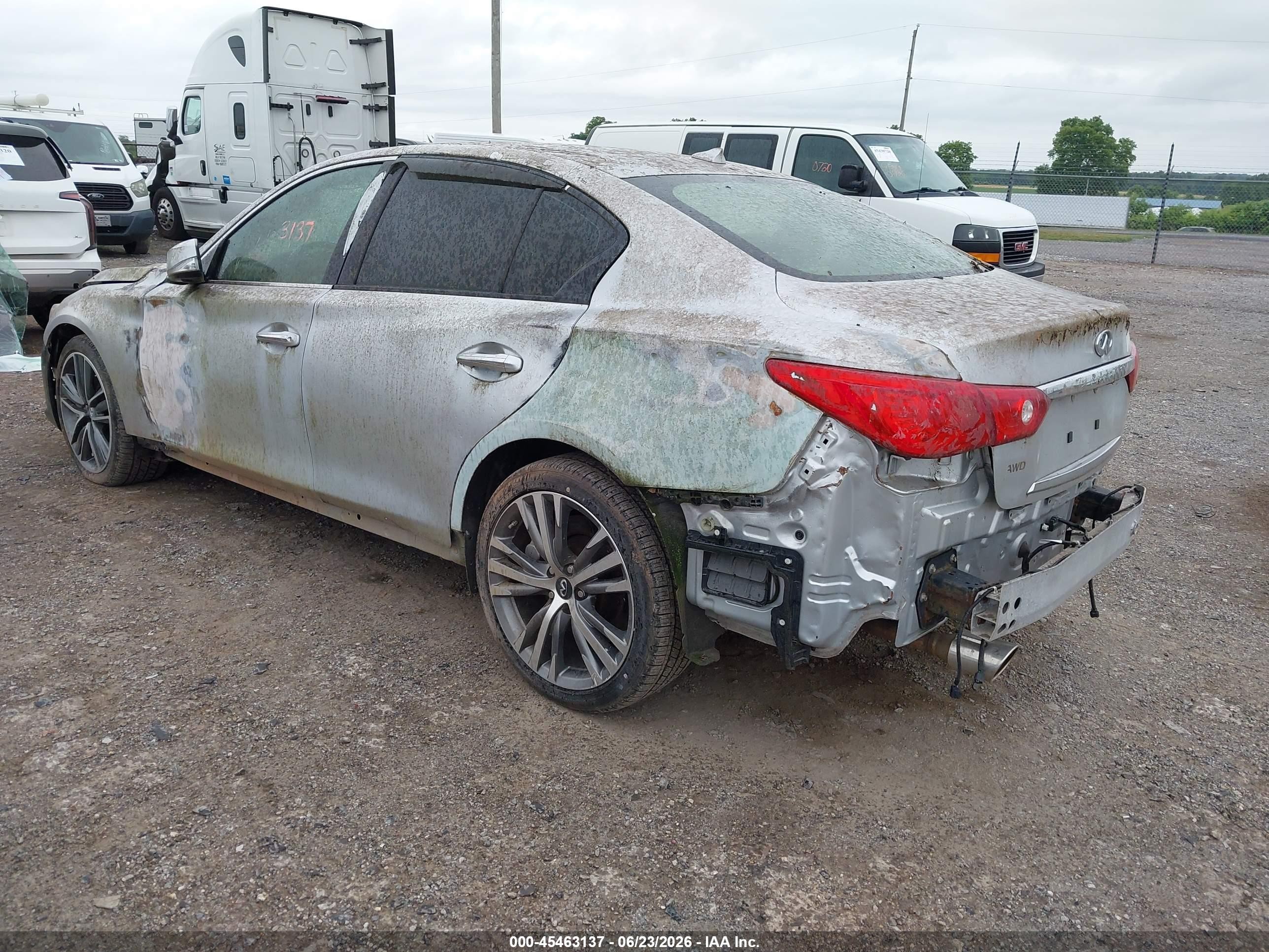 2014 Infiniti Q50 Sport Silver vin: JN1BV7ARXEM689970