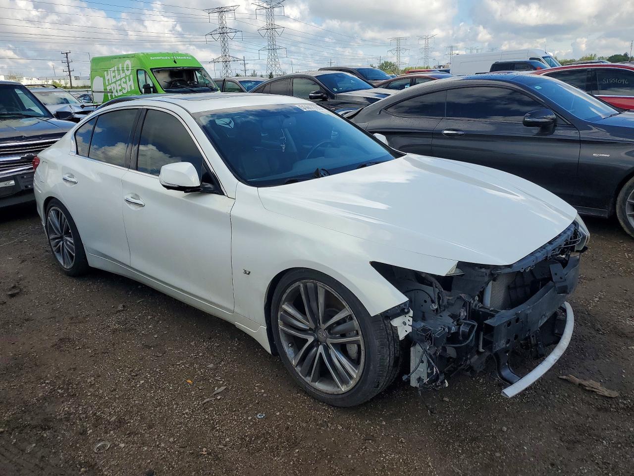 2014 Infiniti Q50 Sport Белый vin: JN1BV7ARXEM692626