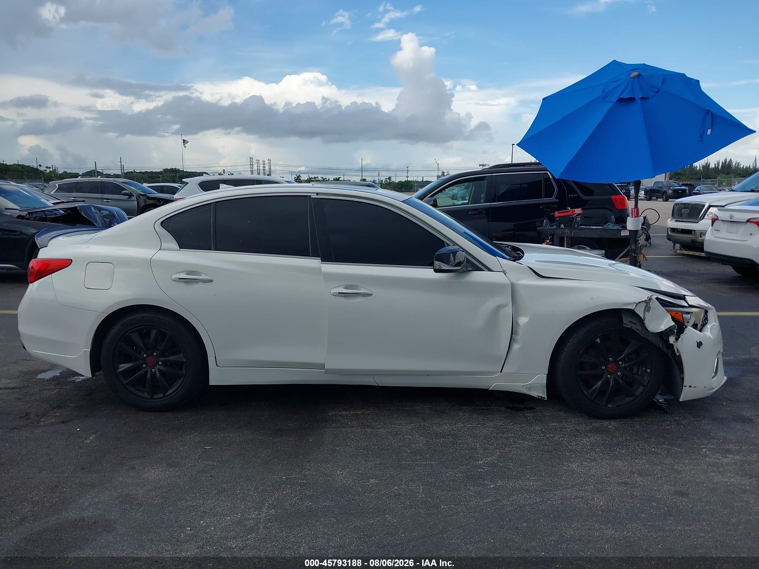 2014 Infiniti Q50 Premium White vin: JN1BV7ARXEM695980