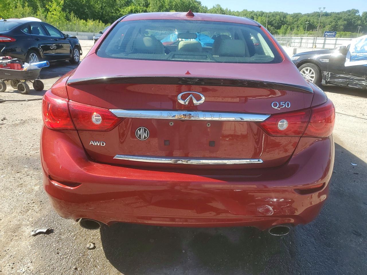2014 Infiniti Q50 Premium Burgundy vin: JN1BV7ARXEM697647