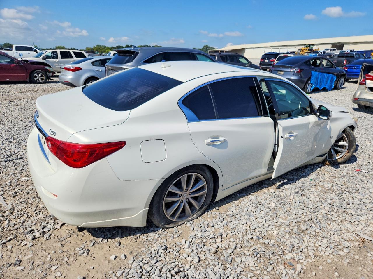2014 Infiniti Q50 Premium White vin: JN1BV7ARXEM705777