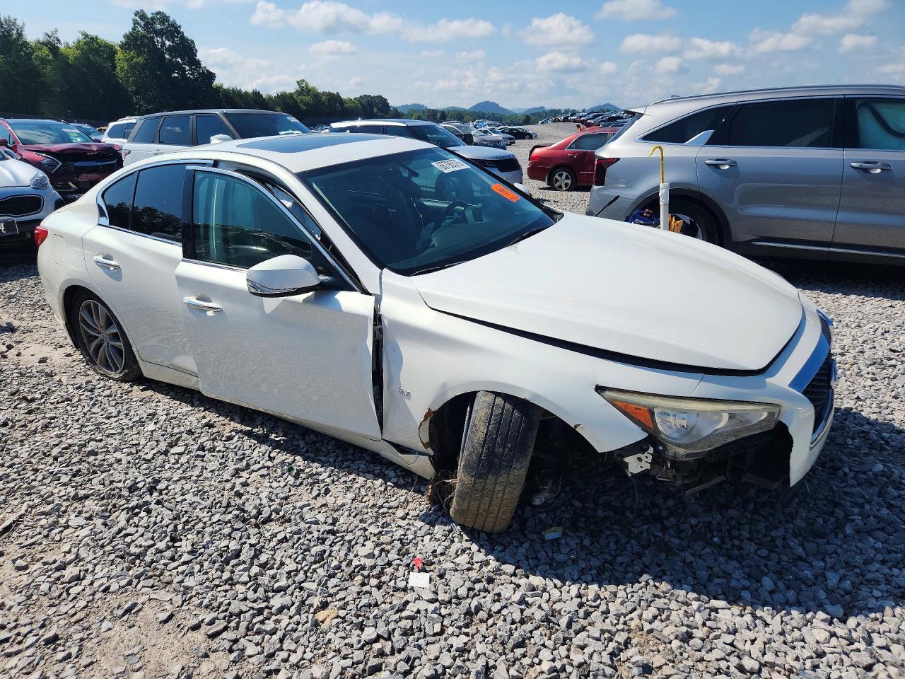 2014 Infiniti Q50 Premium White vin: JN1BV7ARXEM705777