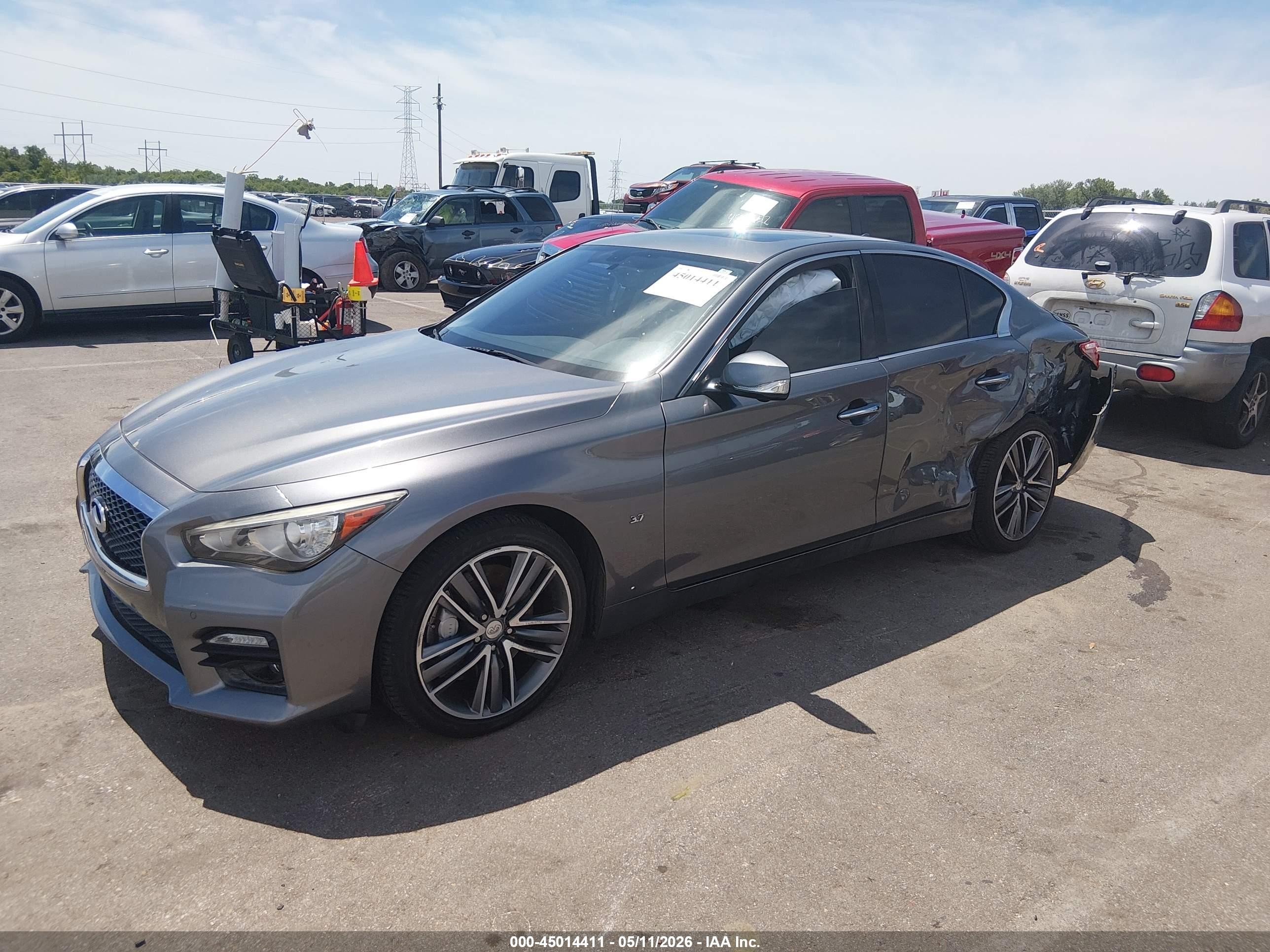 2014 Infiniti Q50 Sport Gray vin: JN1BV7ARXEM705939
