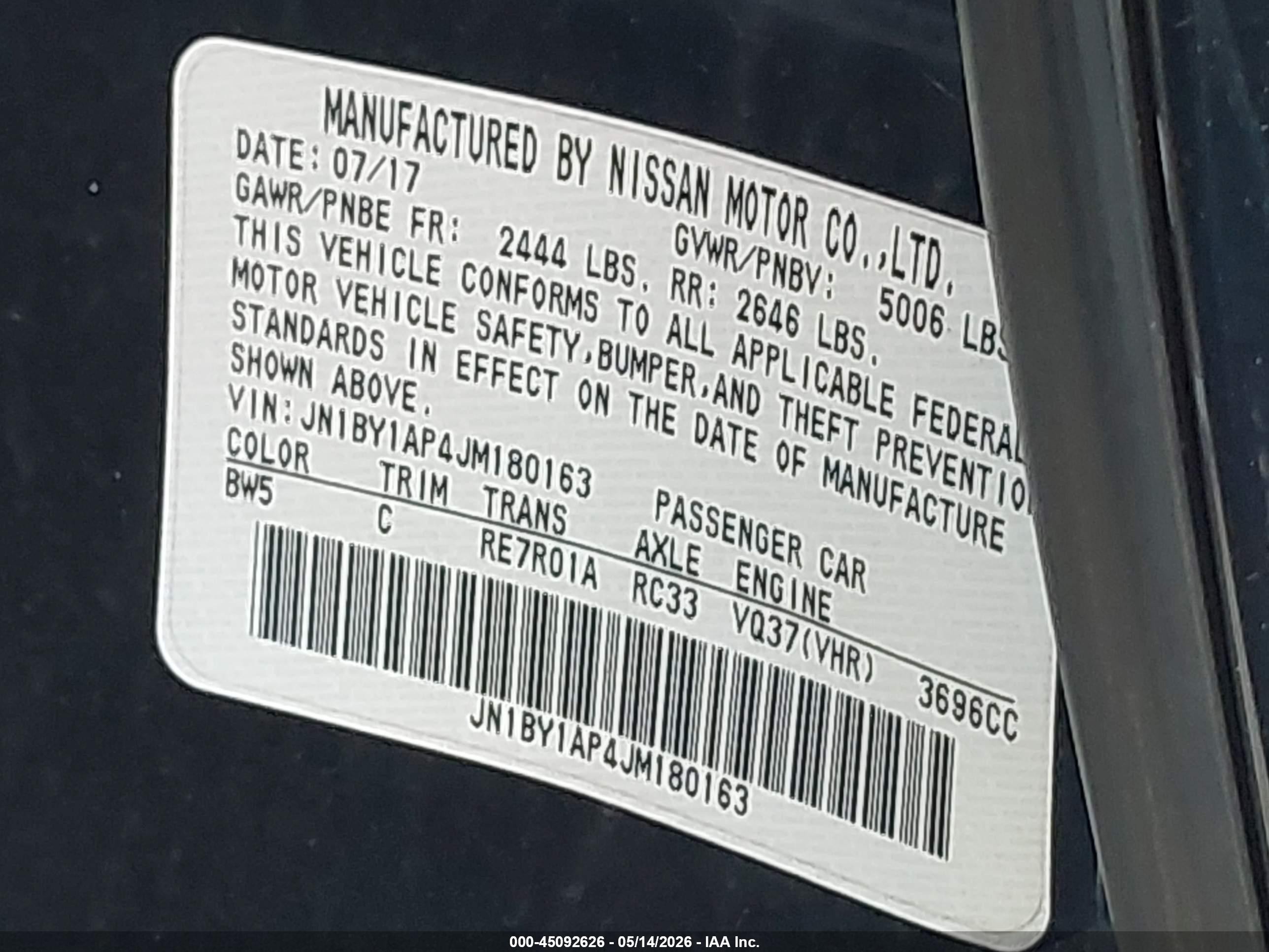2018 Infiniti Q70 3.7 Luxe Blue vin: JN1BY1AP4JM180163