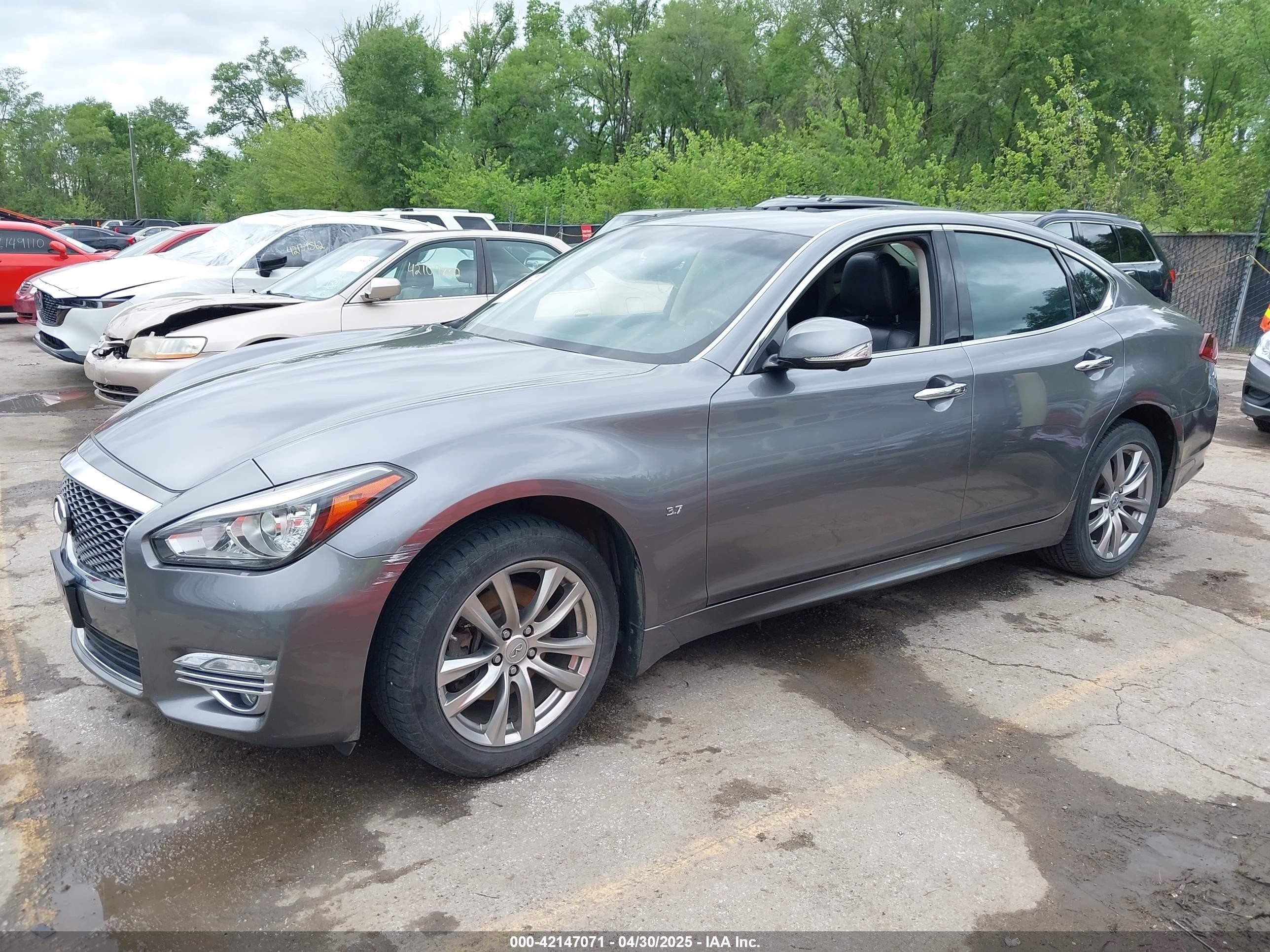 2015 Infiniti Q70 3.7x Серый vin: JN1BY1AR4FM561519