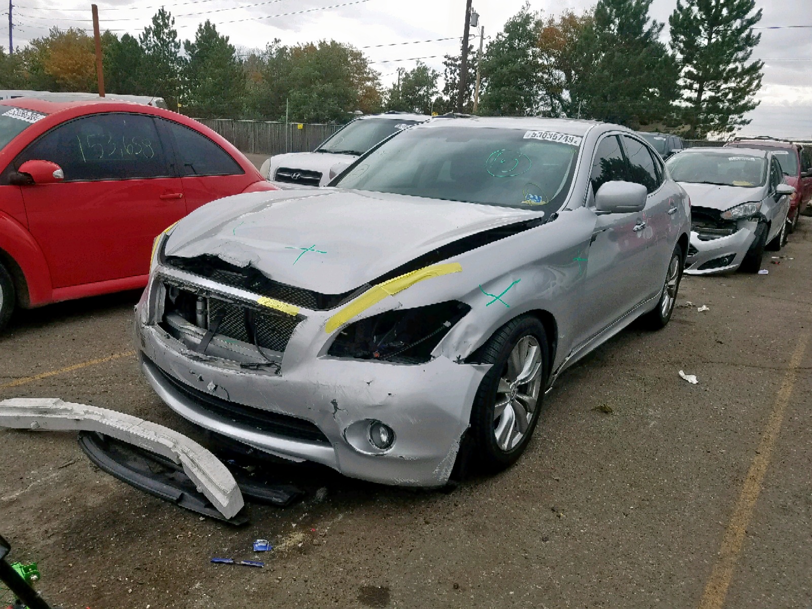 2013 Infiniti M37 X Silver vin: JN1BY1AR7DM604117