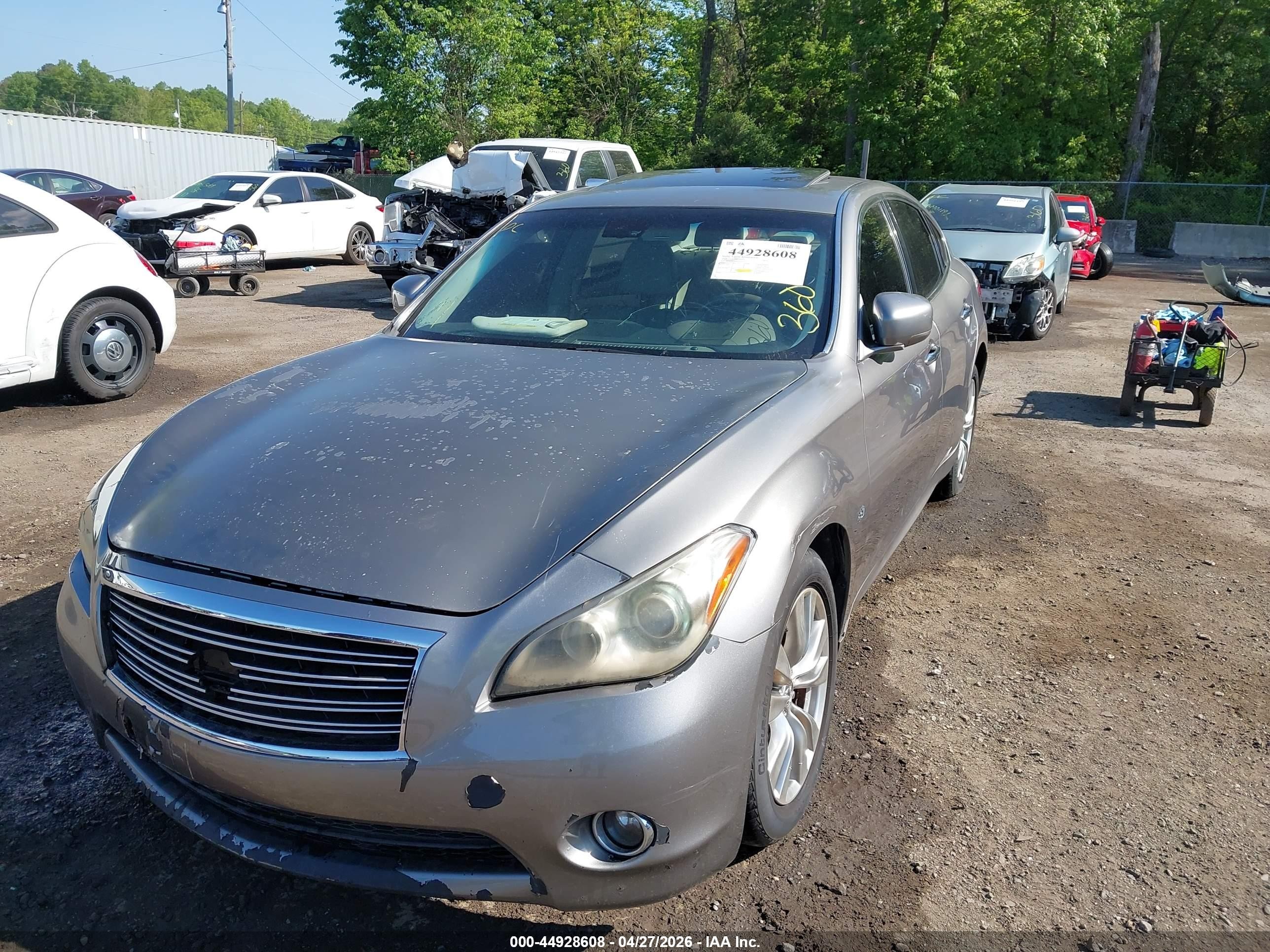 2014 Infiniti Q70 3.7x Gray vin: JN1BY1AR9EM320215