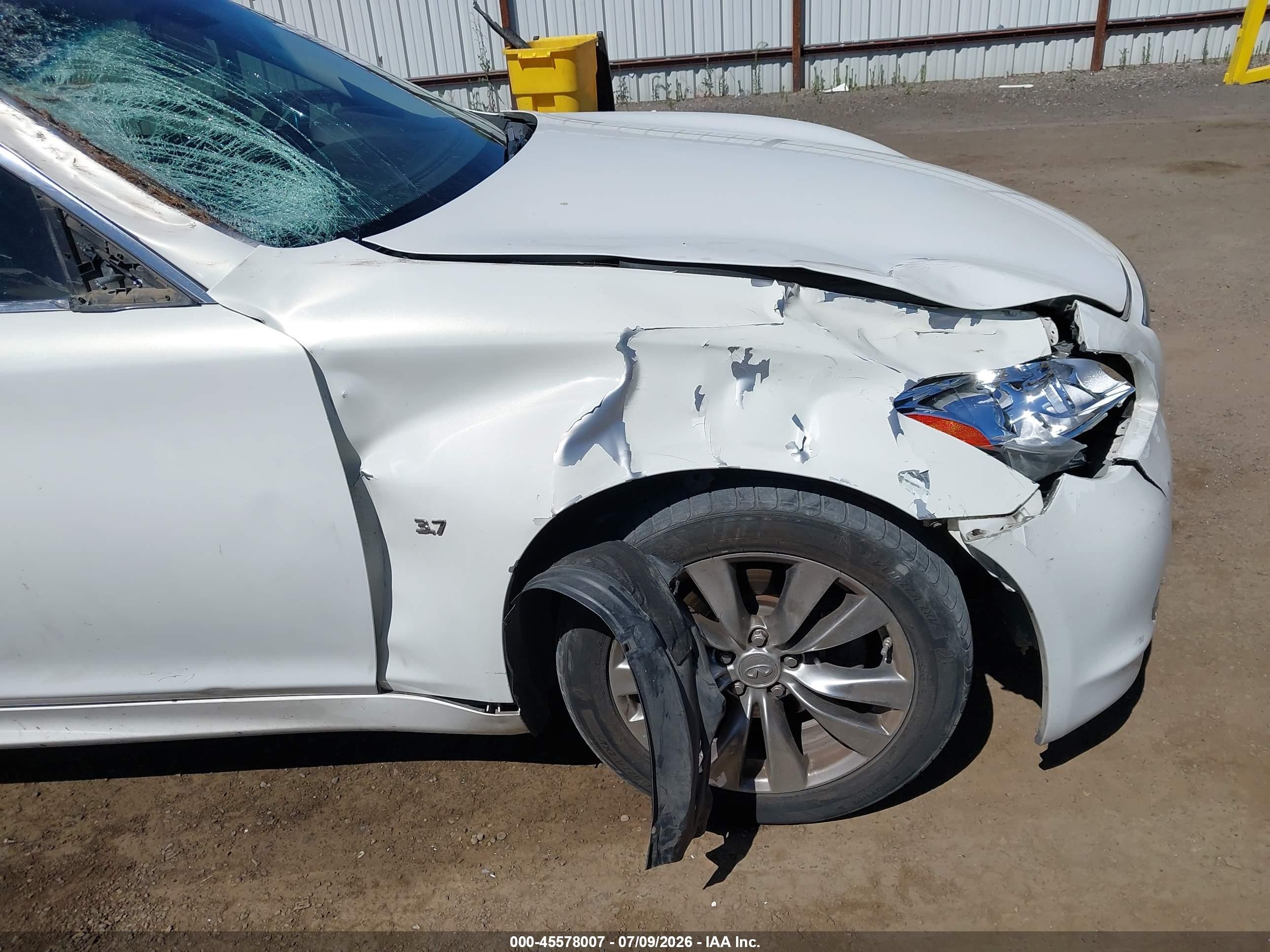 2014 Infiniti Q70 3.7x White vin: JN1BY1ARXEM320305