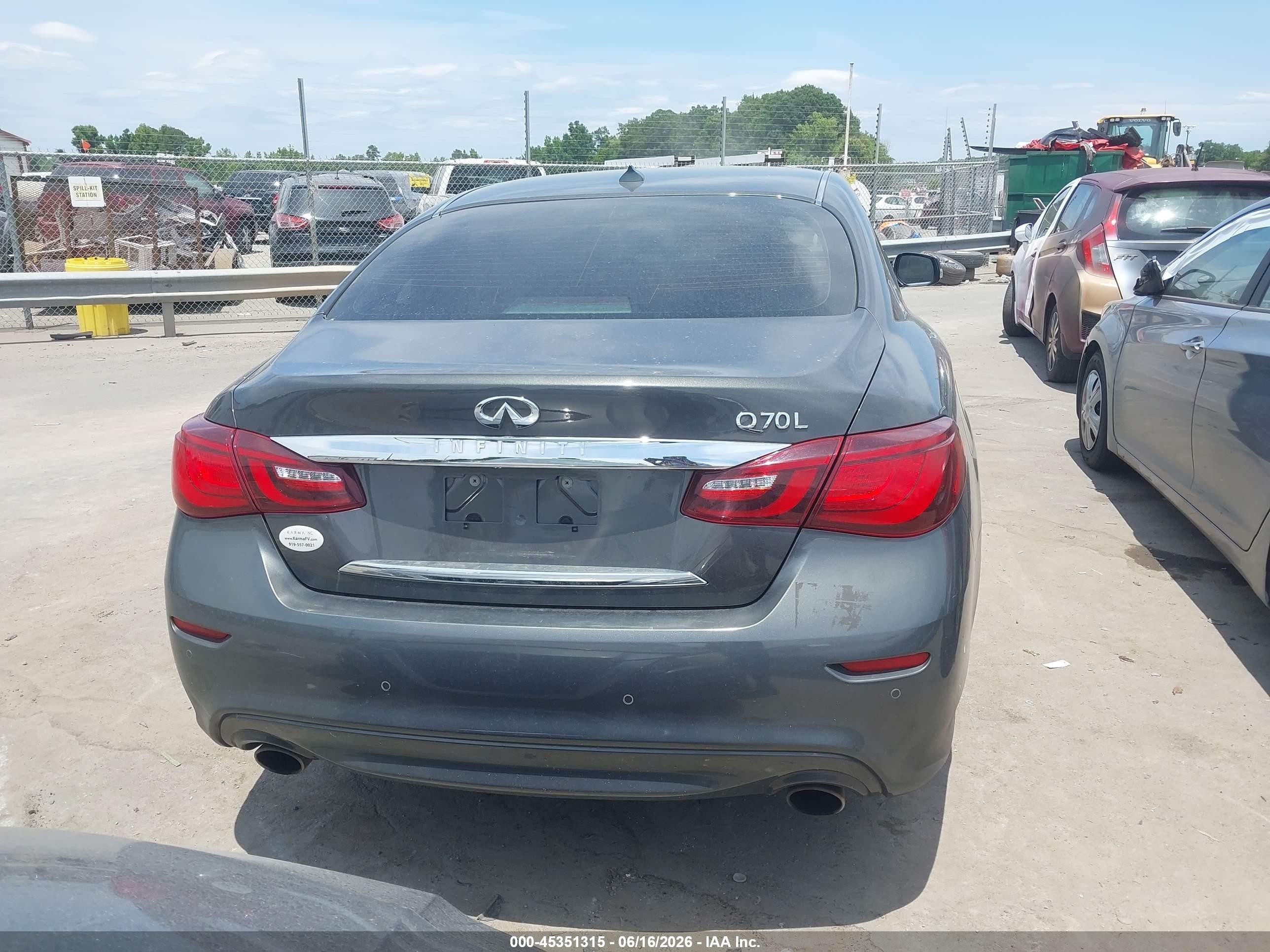 2015 Infiniti Q70l 3.7 Gray vin: JN1BY1PP8FM600148
