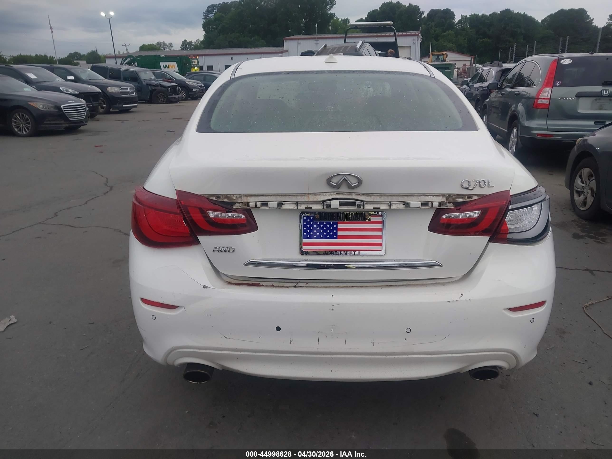 2015 Infiniti Q70l 3.7x White vin: JN1BY1PR4FM831694