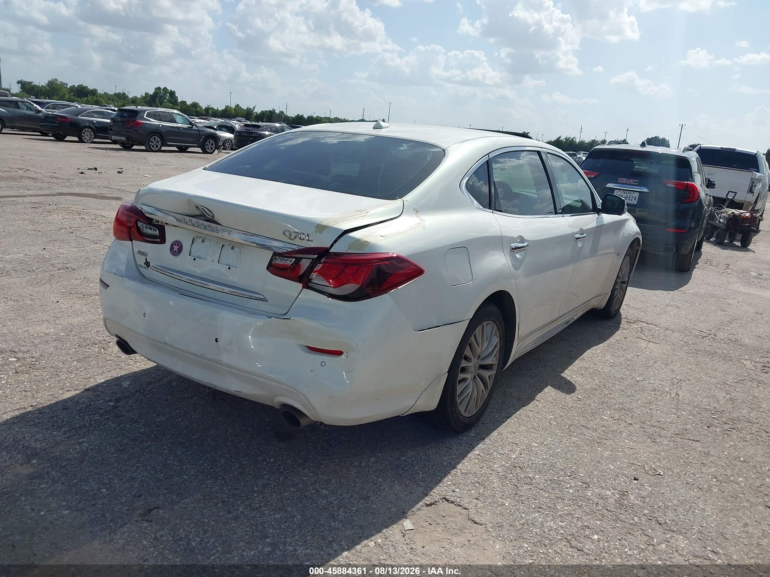 2015 Infiniti Q70l 3.7x White vin: JN1BY1PR5FM831865