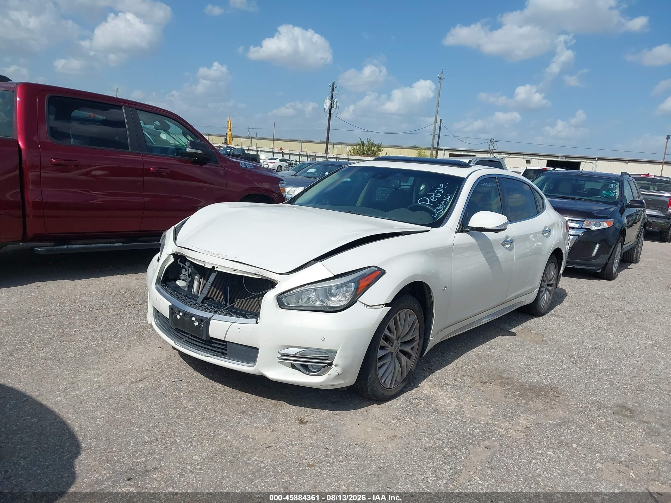 2015 Infiniti Q70l 3.7x White vin: JN1BY1PR5FM831865