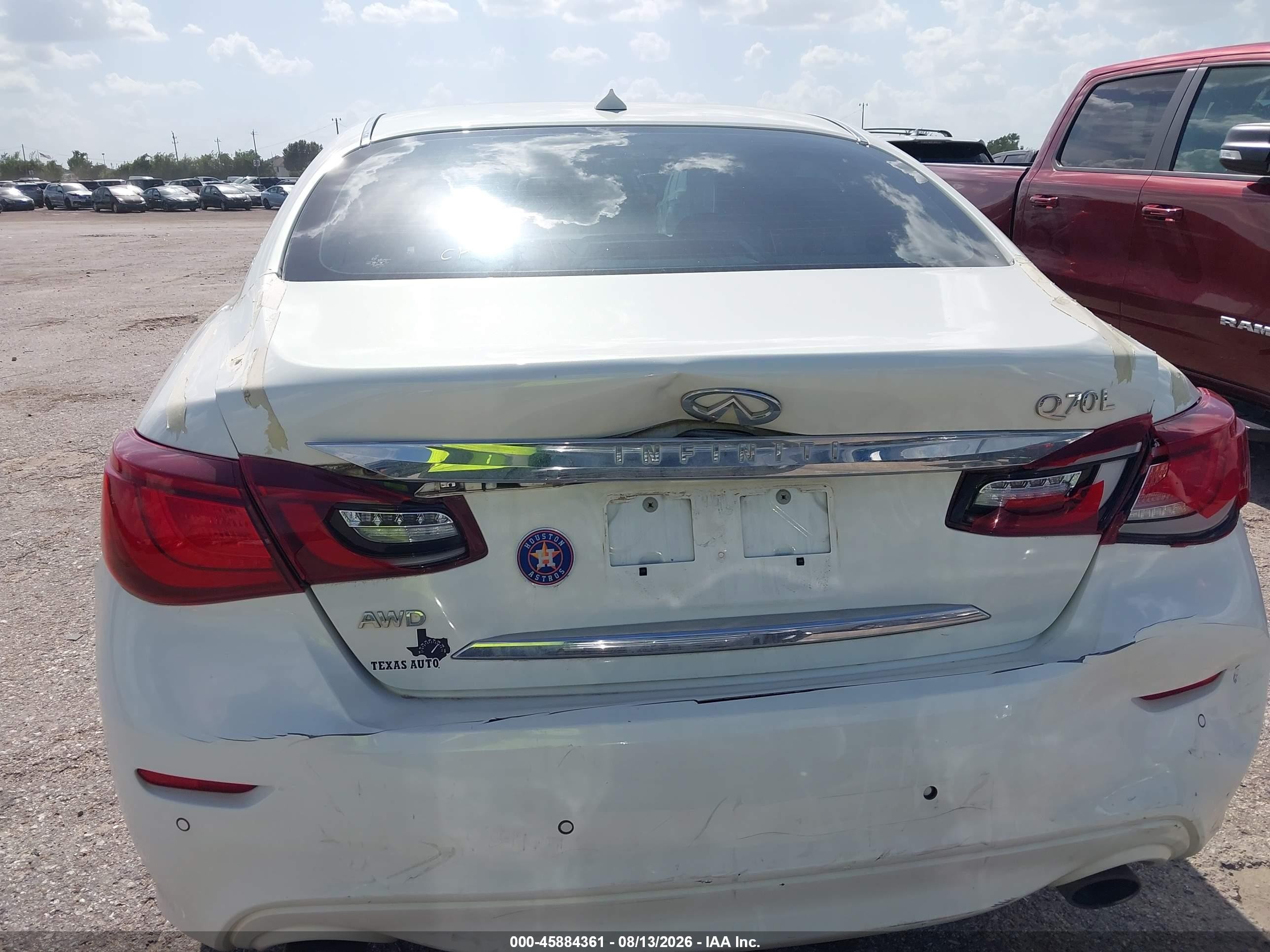 2015 Infiniti Q70l 3.7x White vin: JN1BY1PR5FM831865